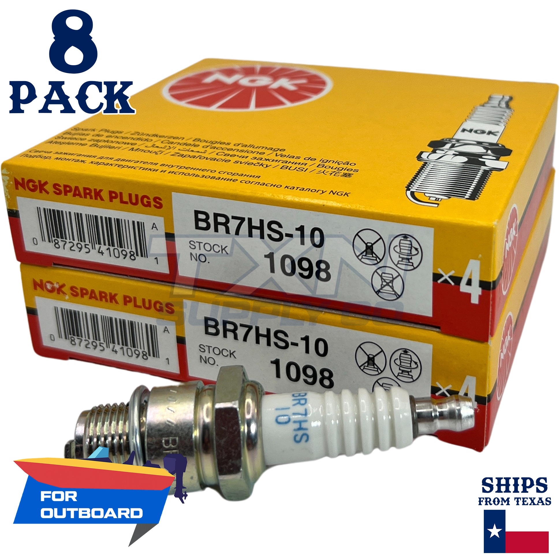 8 NGK Spark Plugs - For Yamaha 30 DMS Outboard Motor - Image 1