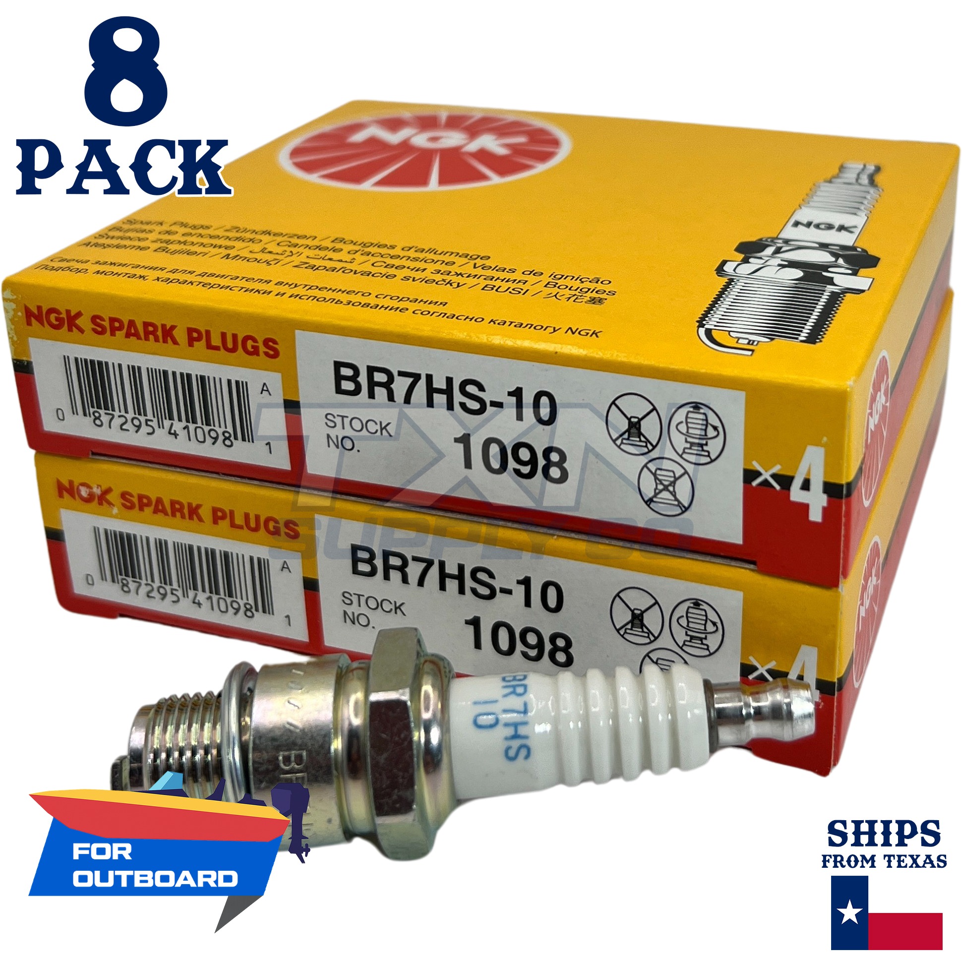 8 NGK Spark Plugs - For Yamaha 40 H Outboard Motor - Image 1