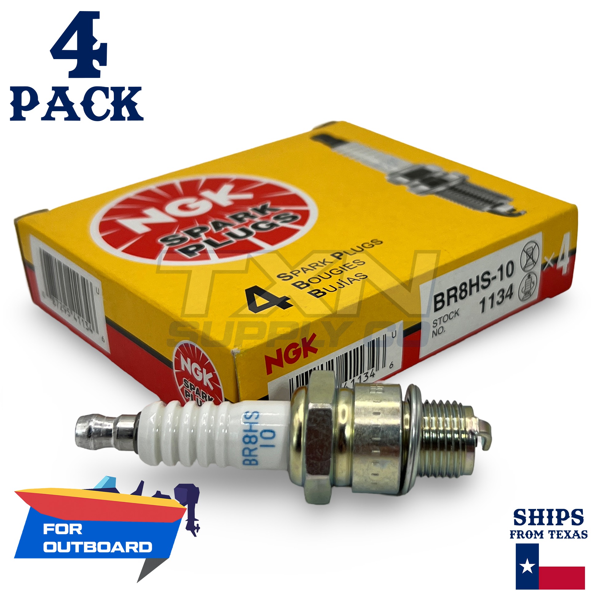 4 NGK Spark Plugs - For Yamaha 90 90AETOL 2-Stroke 2006- Outboard Motor - Image 1