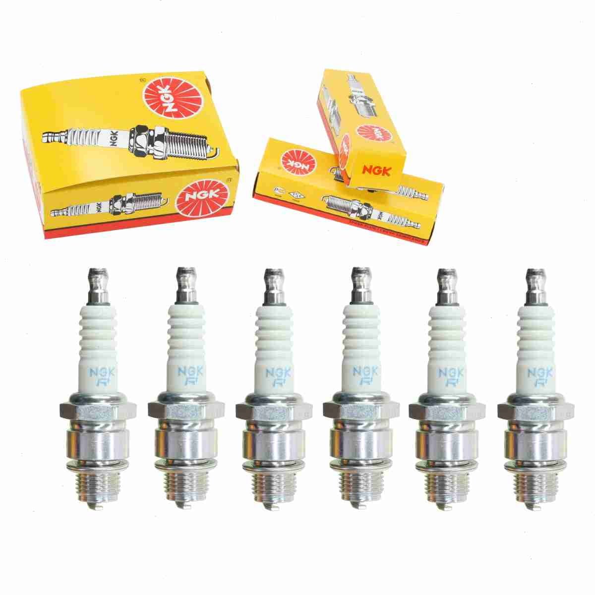 6 pc NGK 1134 Standard Spark Plugs for 09482-00280 09482-00370 6073 883M 94701-00247 94702-00247 94709-00247 E3.32 E8RC QL78C TR24-10 Ignition Wire Secondary - Image 1