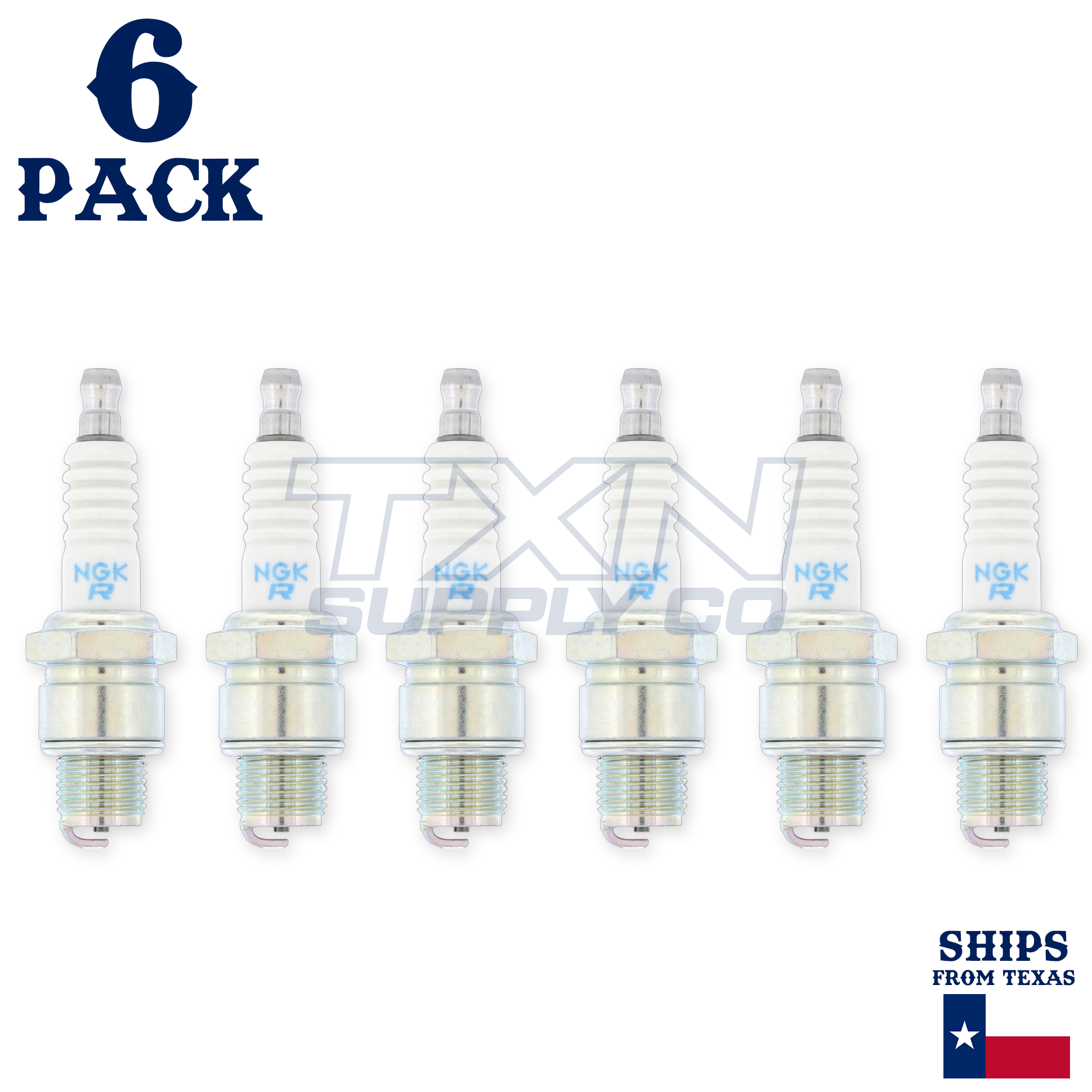 6 pc NGK 1134 Standard Spark Plugs for 09482-00280 09482-00370 6073 883M 94701-00247 94702-00247 94709-00247 E3.32 E8RC QL78C TR24-10 Ignition Wire Secondary - Image 2