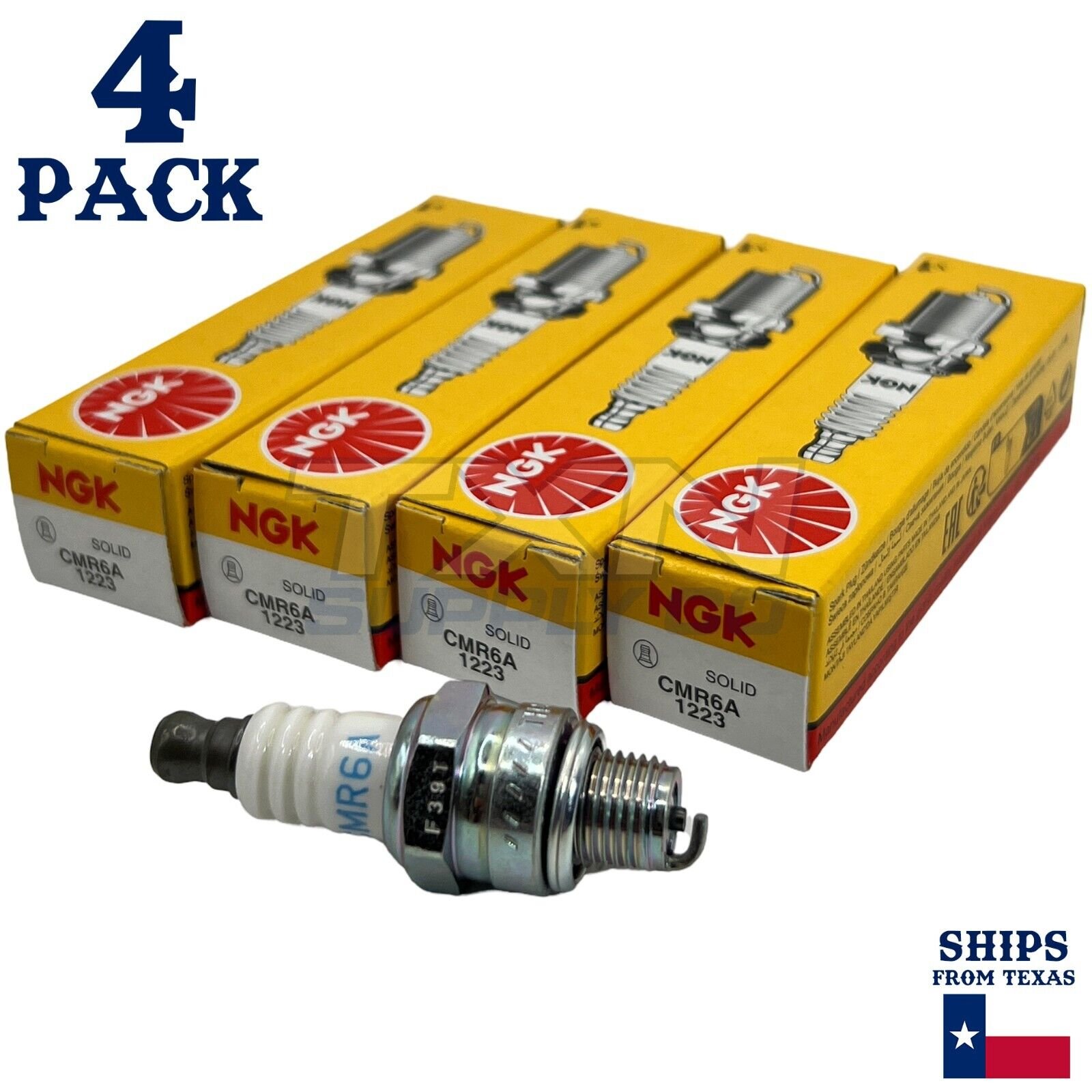 NGK 1223 Spark Plugs OEM CMR6A - 4 Pack - Image 1