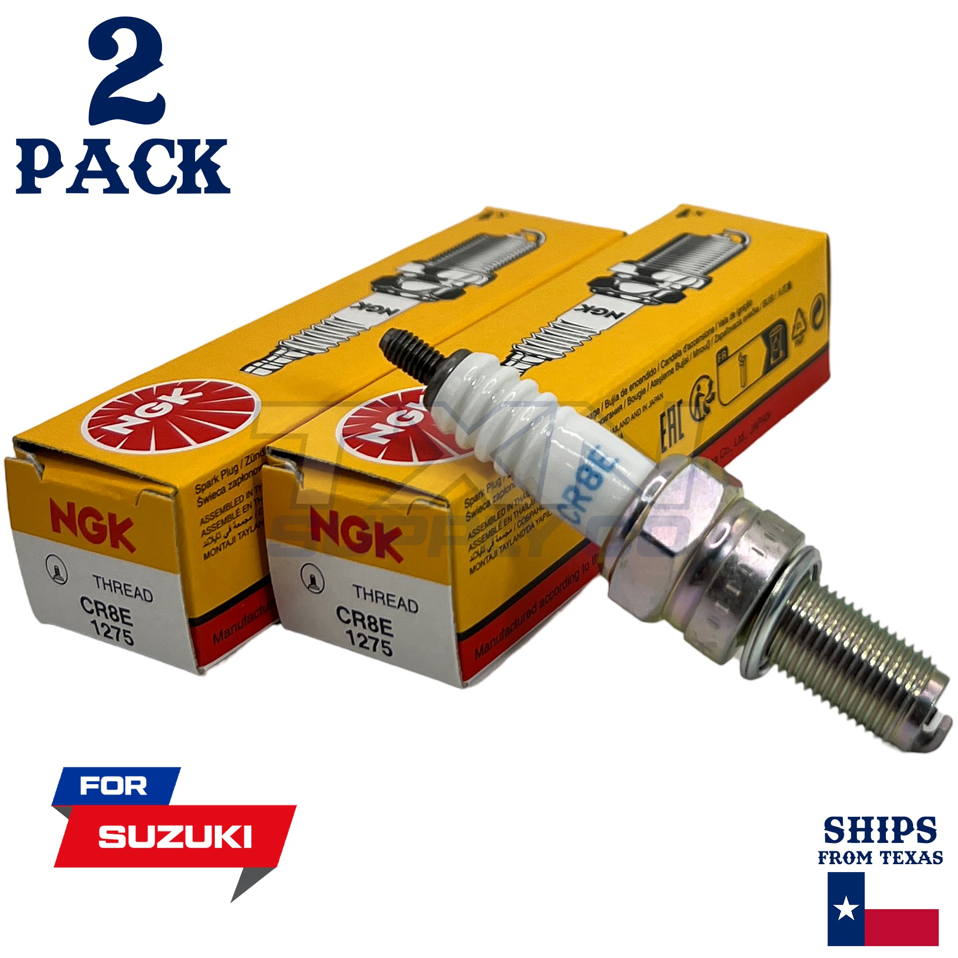 2 Pack NGK Spark Plug - For 1999-2015 SV650 650cc Suzuki