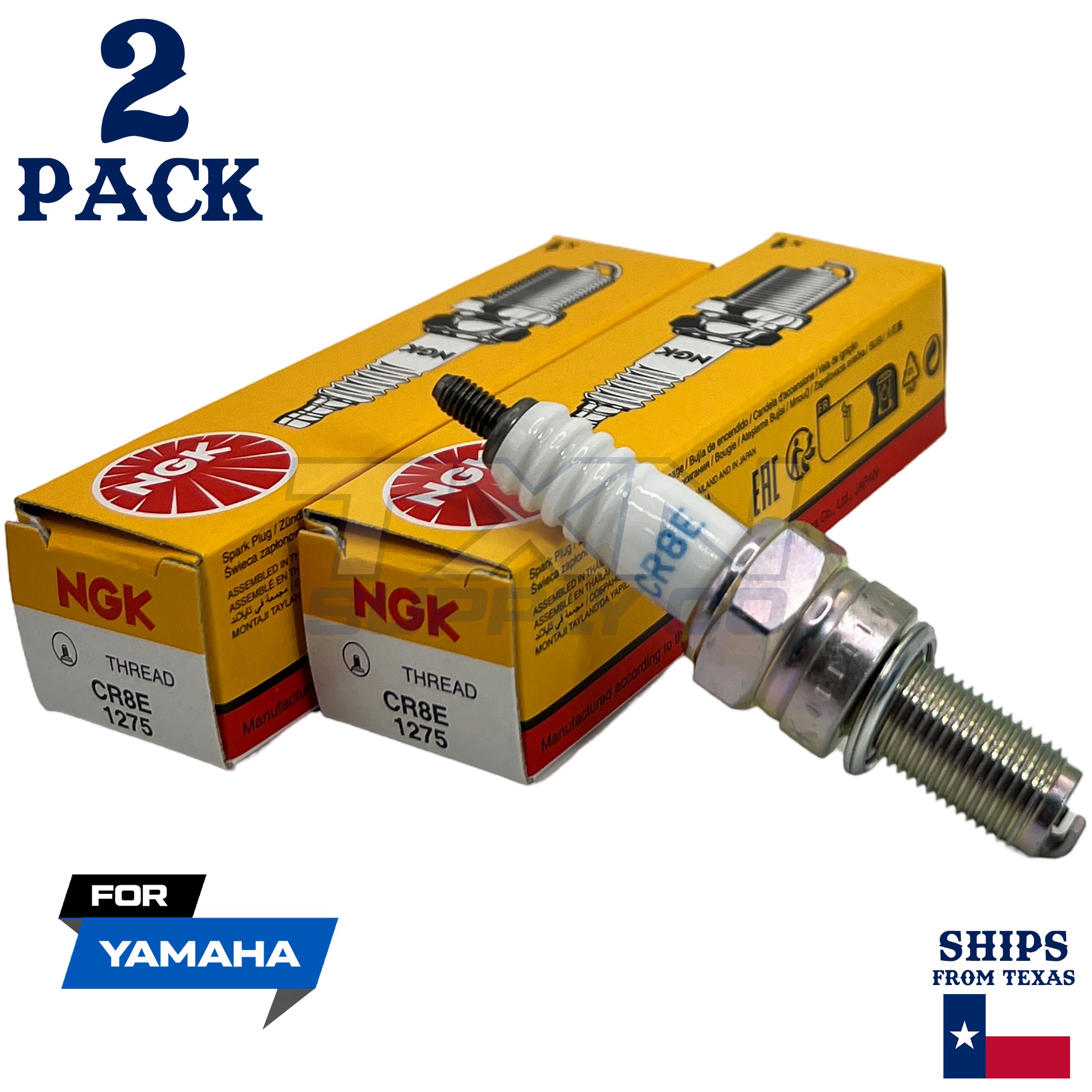 2 Pack NGK Spark Plug - For Yamaha Raptor 700 ATV