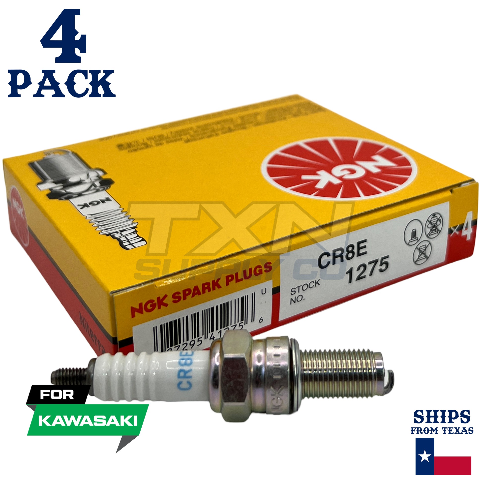 4 Pack NGK Spark Plug - For 2006-2010 KX 250 F 4T (KX250X) Kawasaki Motorcycle - Image 1