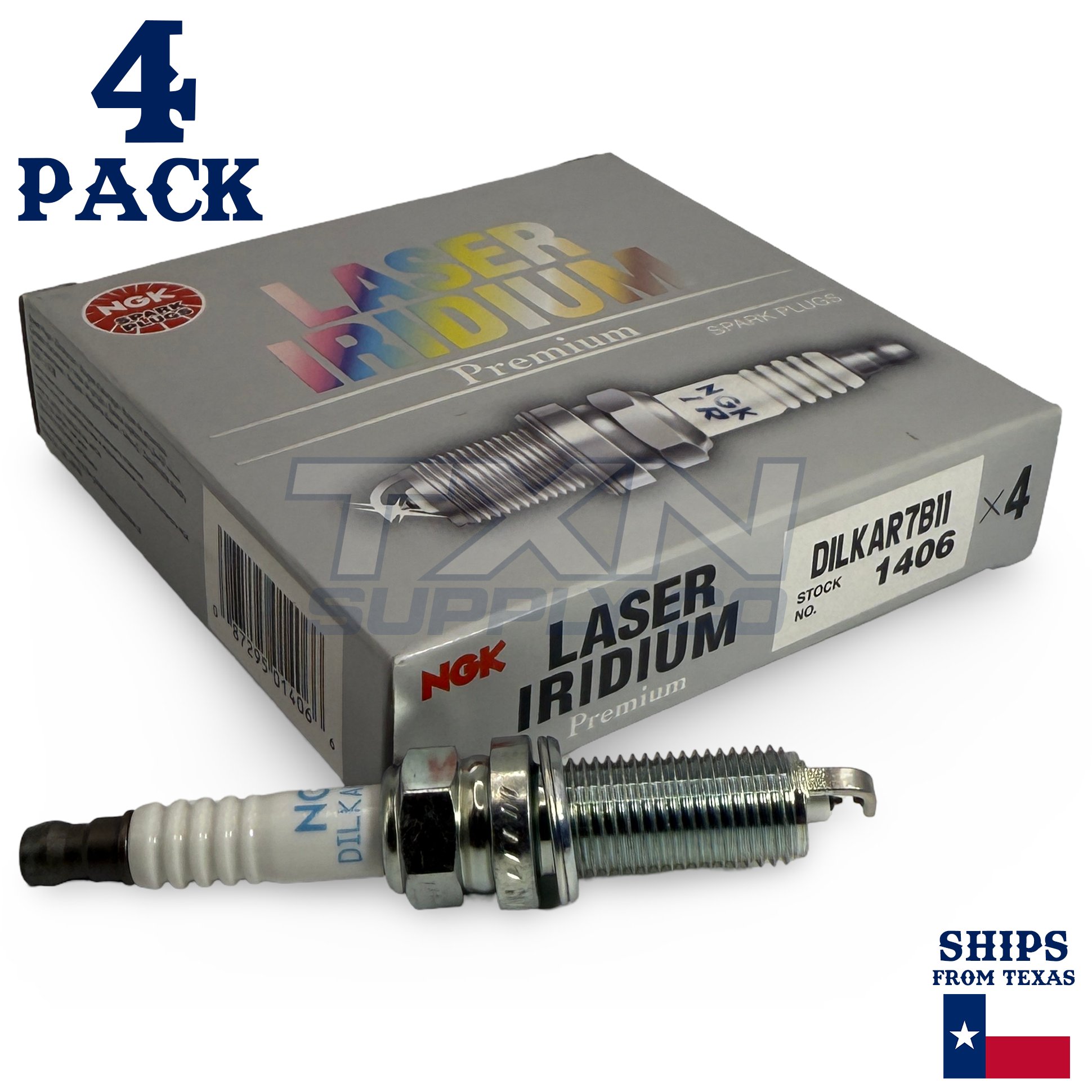 4 Pack NGK V-Power 1406 Spark Plugs DILKAR7B11 - Image 1