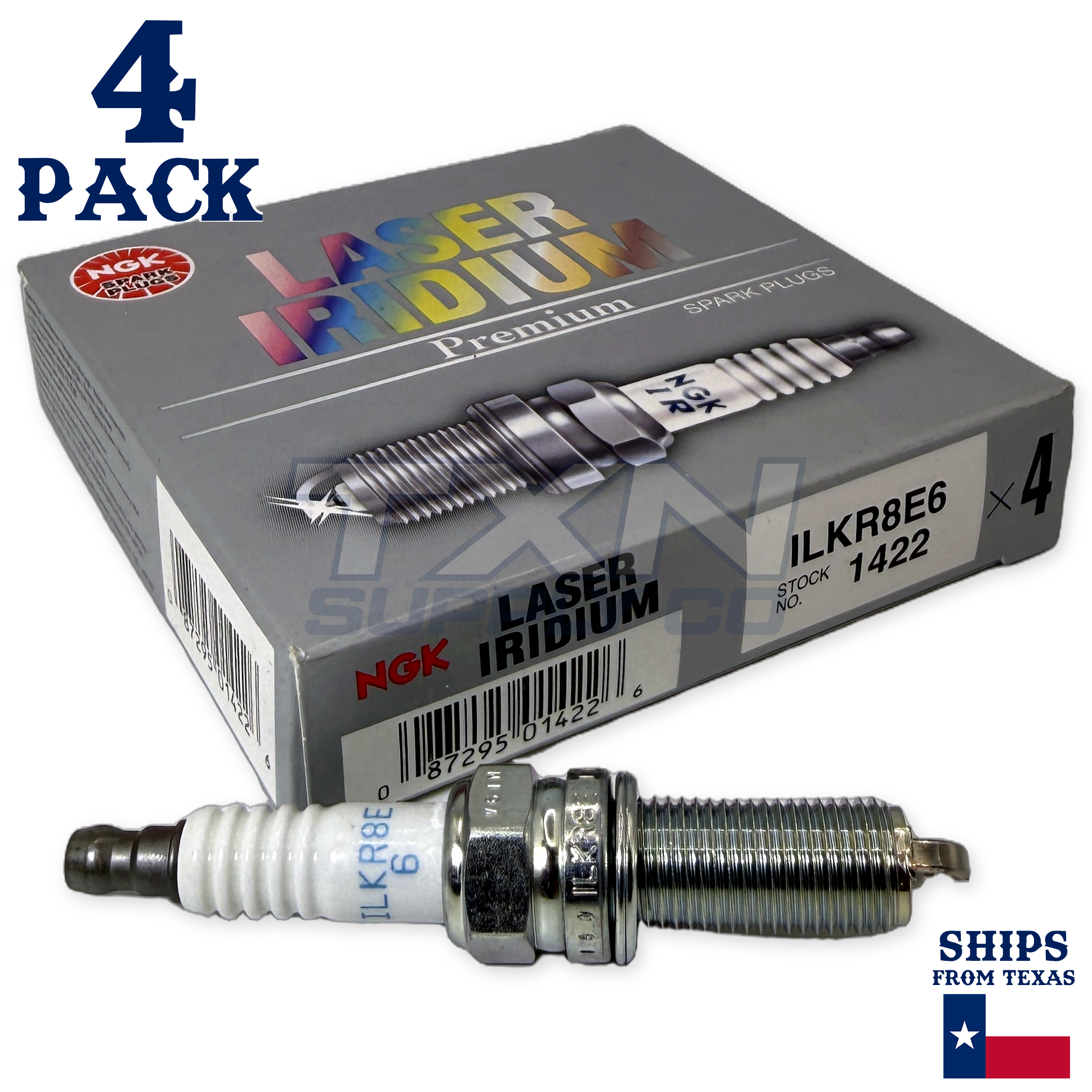 NGK Laser Iridium Spark Plug ILKR8E6 (4 Pack) for MITSUBISHI LANCER EVOLUTION GSR 2008-2008 2.0L/1998cc