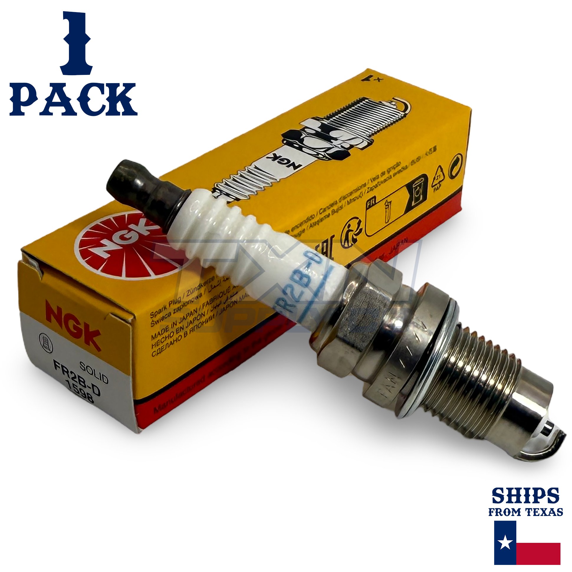 1 Pack NGK 1598 Spark Plugs FR2B-D - Image 1