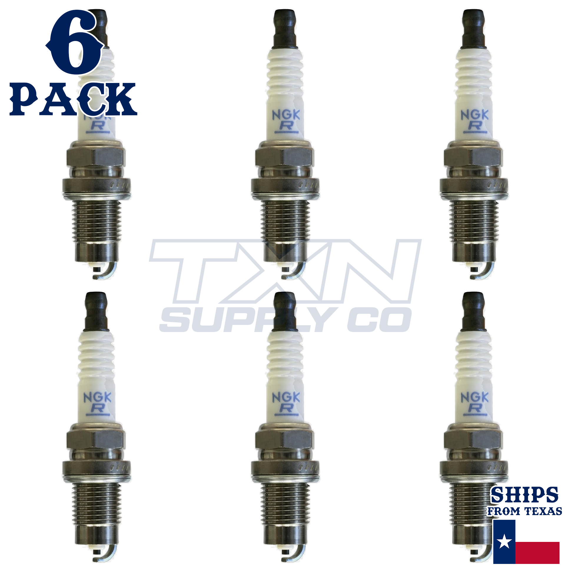 6 Pack NGK 1598 Spark Plugs FR2B-D - Image 2