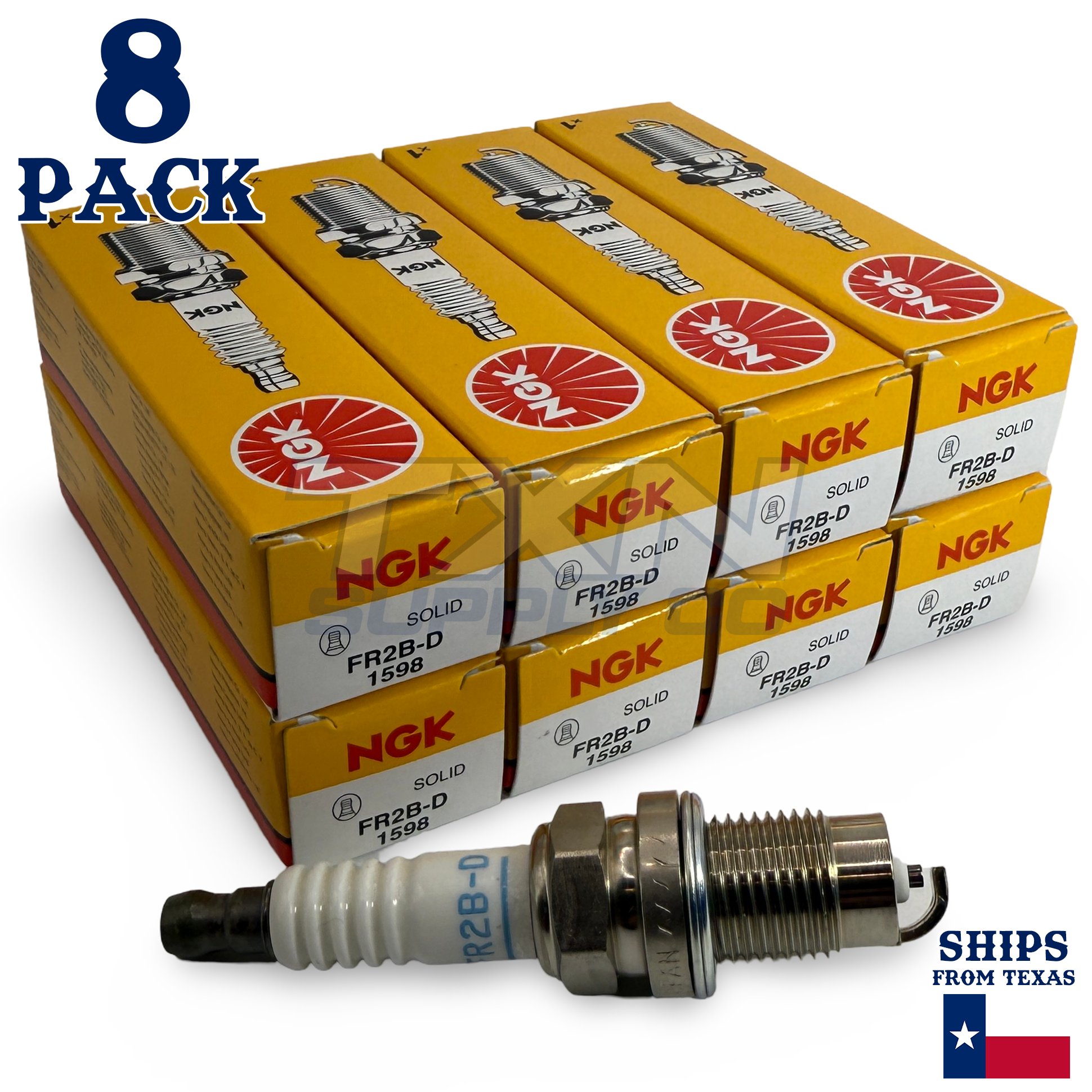 8 Pack NGK 1598 Spark Plugs FR2B-D - Image 1