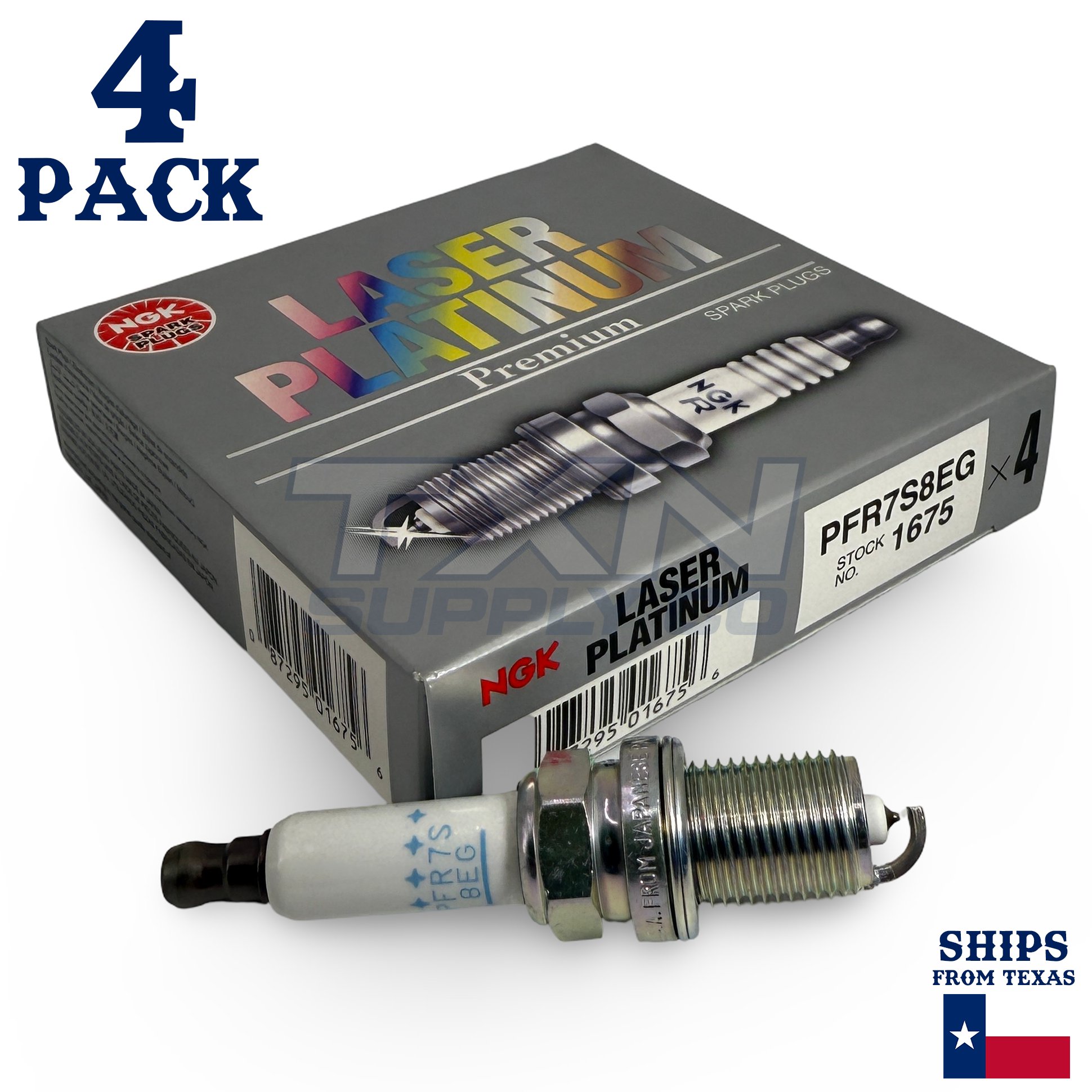 4 Pack NGK V-Power 1675 Spark Plugs PFR7S8EG ps - Image 1