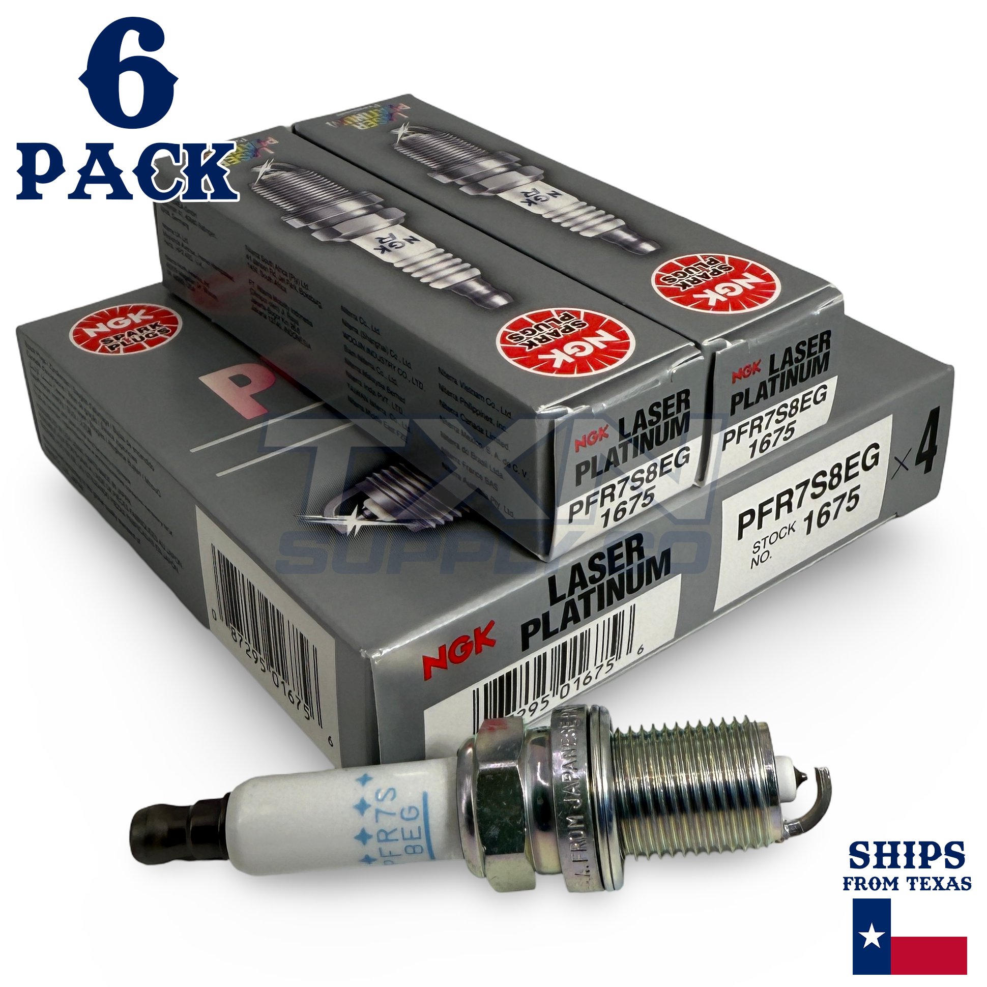 6 Pack NGK V-Power 1675 Spark Plugs PFR7S8EG