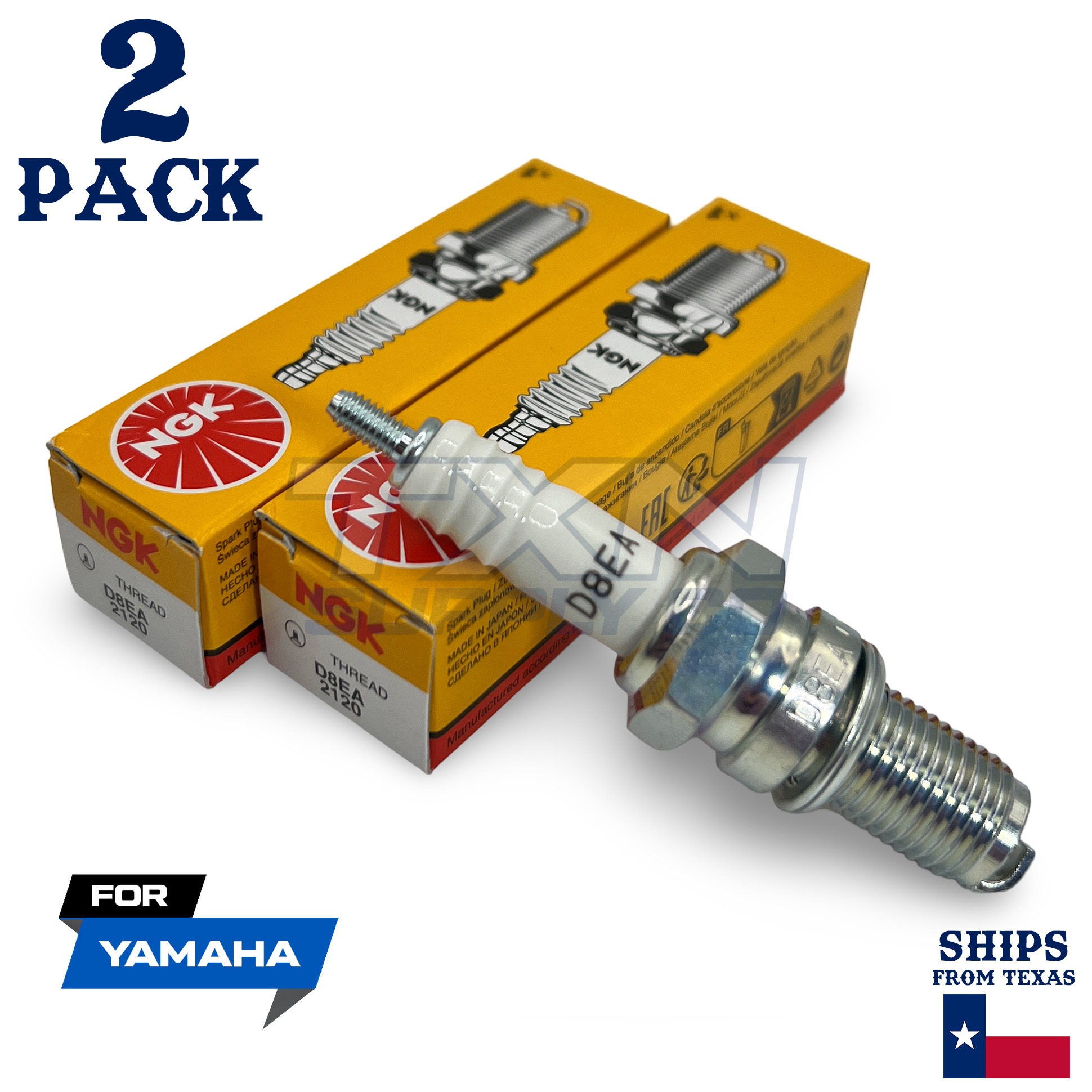 2 NGK Spark Plug - For AG 200 F Yamaha Motorcycle - Image 1
