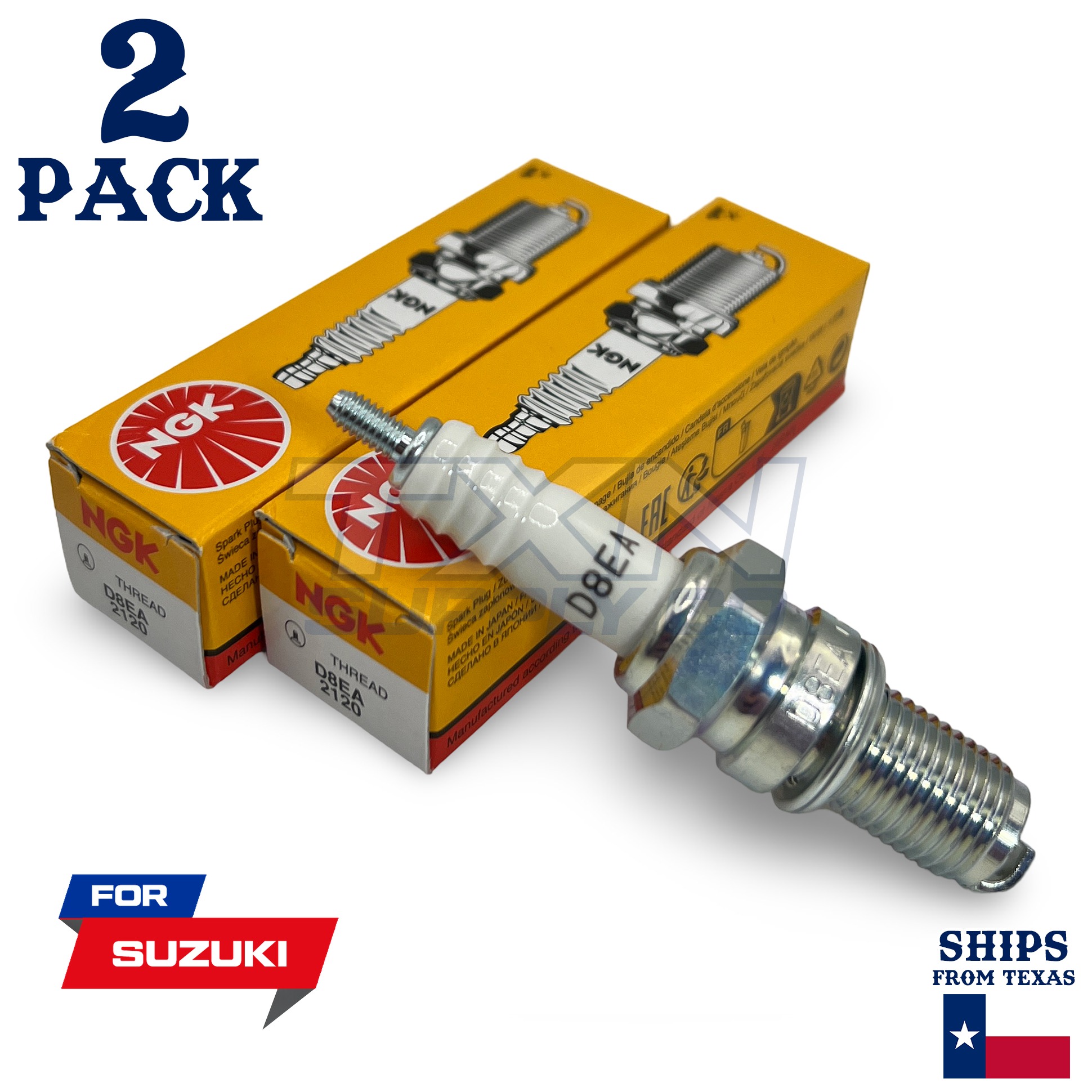 2 NGK Spark Plug - For FB 100 Suzuki Motorcycle - Image 1