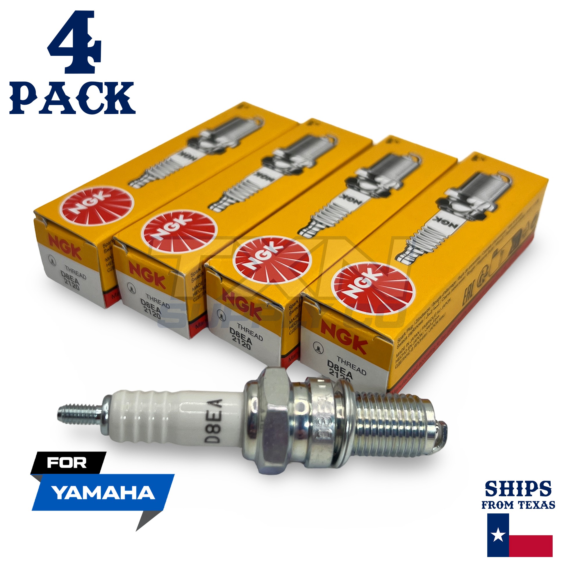 4 NGK Spark Plug - For XS 250 R Yamaha Motorcycle - Image 1