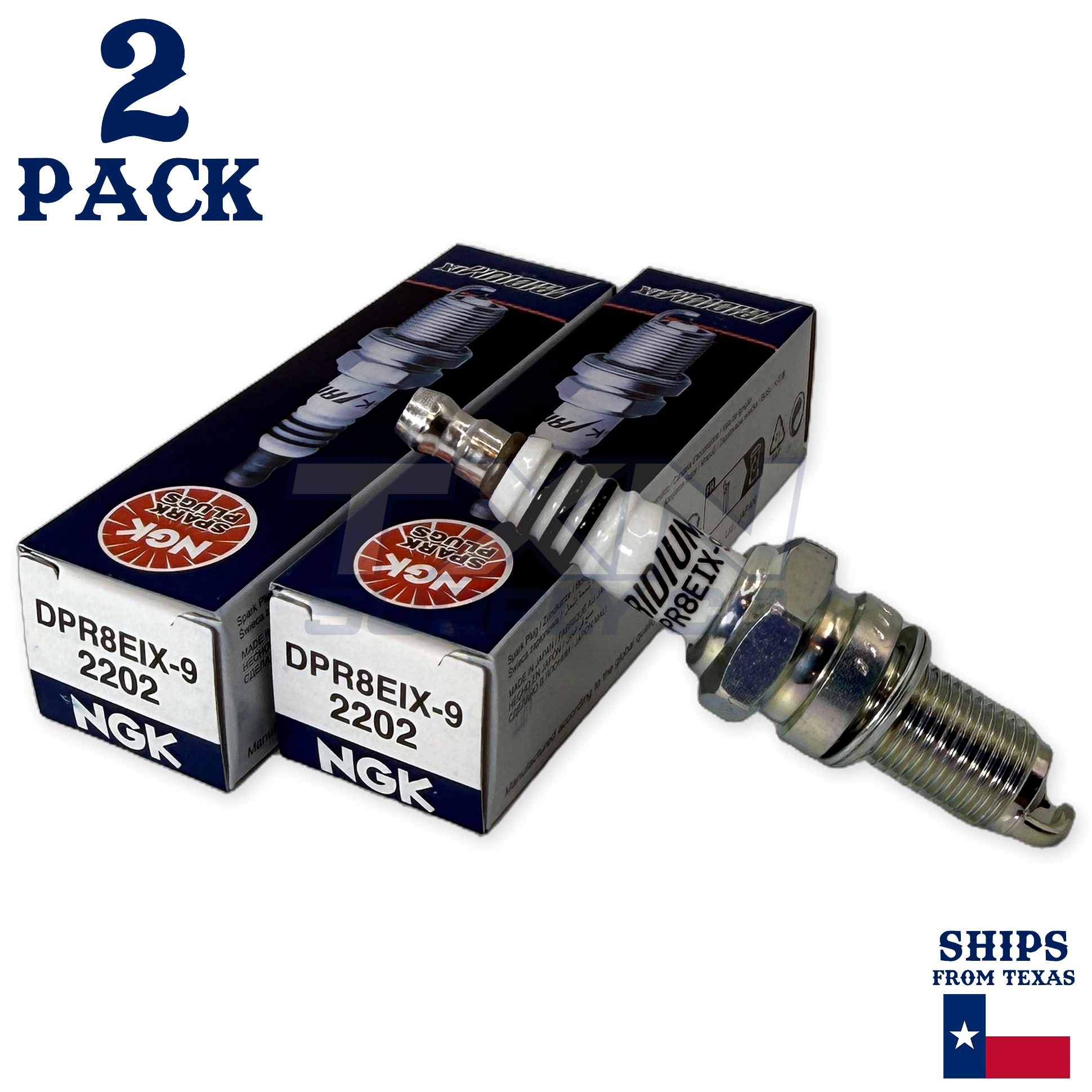 NGK 2202 Iridium Spark Plug DPR8EIX-9 - 2 Pack