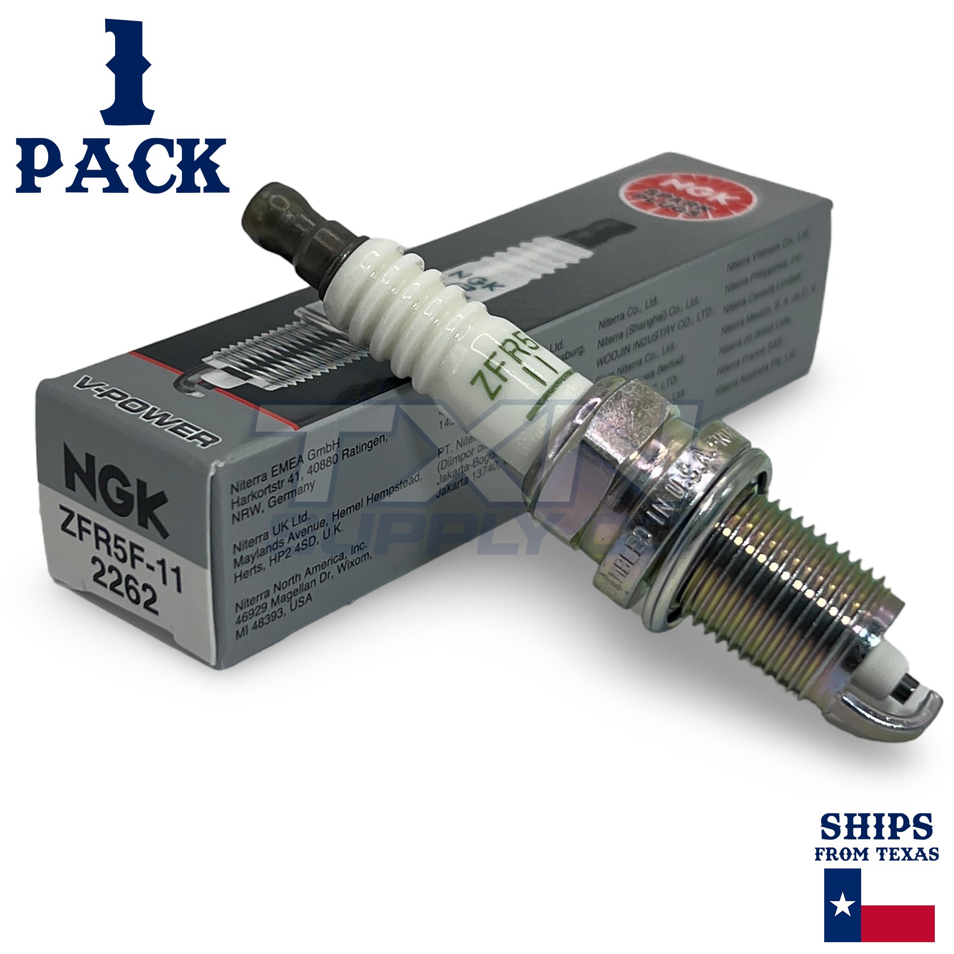 1 Pack NGK V-Power 2262 Spark Plugs ZFR5F-11 - Image 1
