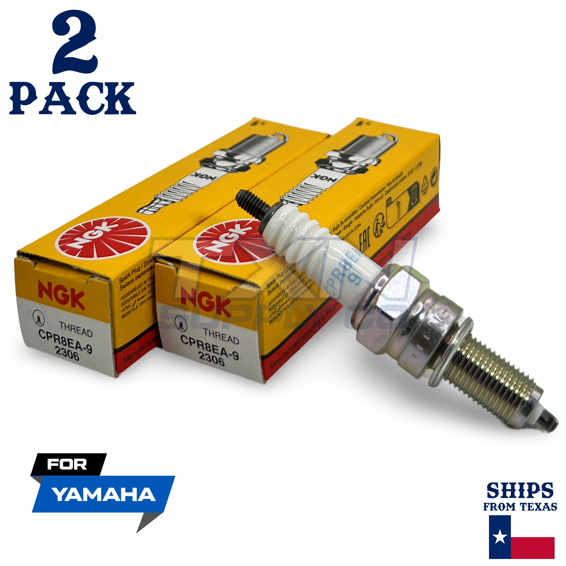 2 NGK Spark Plug - For T 135 HC Yamaha Motorcycle - Image 1