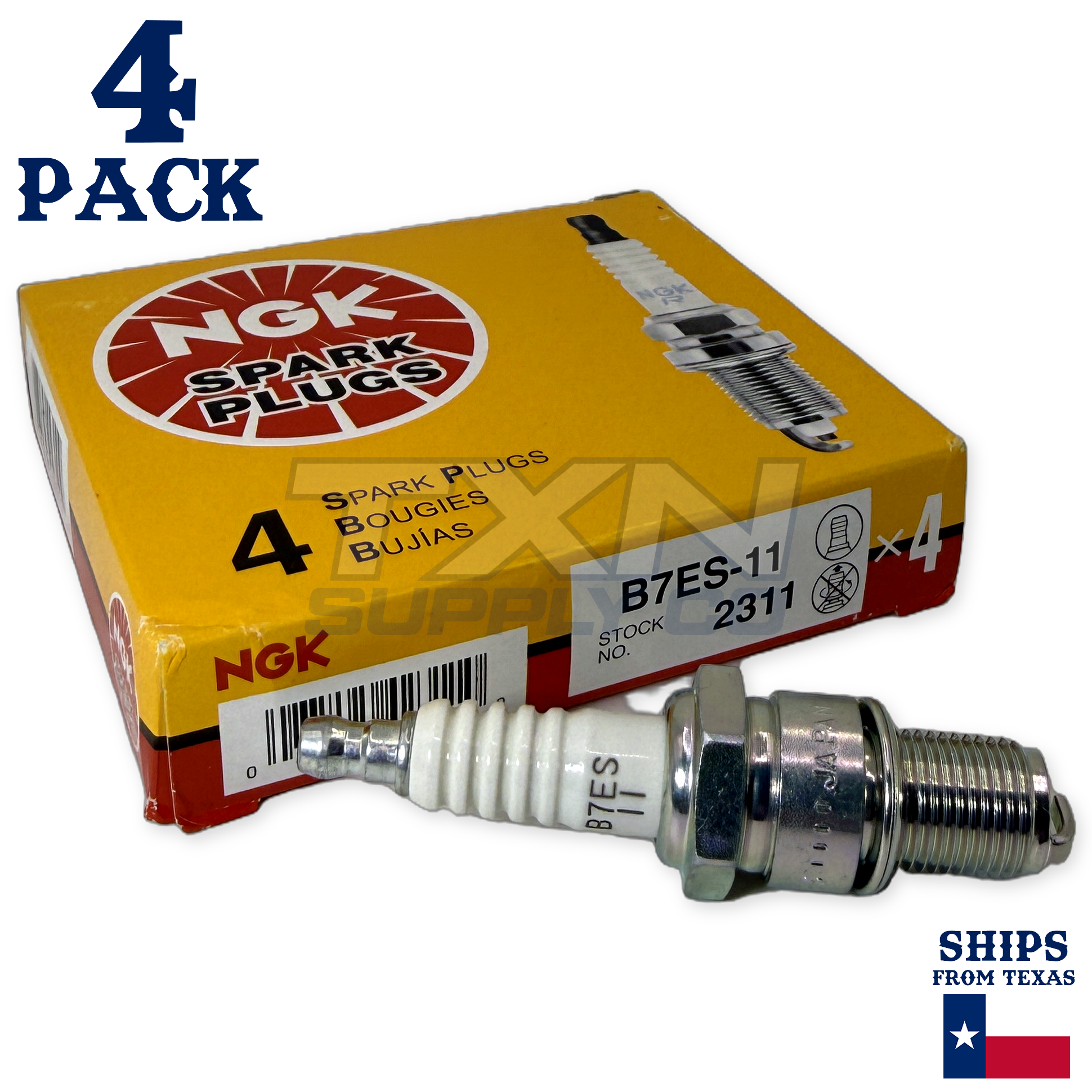 NGK 2311 Standard Spark Plug B7ES-11 - 4 Pack - Image 1