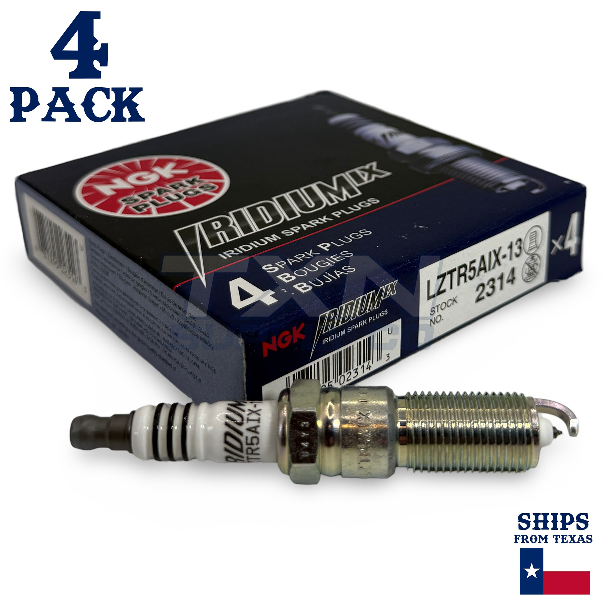 4 Pack NGK Iridium IX 2314 Spark Plugs LZTR5AIX-13 - Image 1
