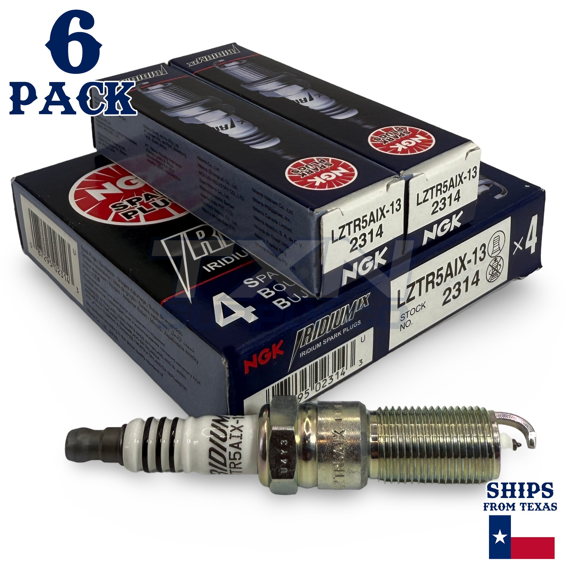 6 Pack NGK Iridium IX 2314 Spark Plugs LZTR5AIX-13 - Image 1