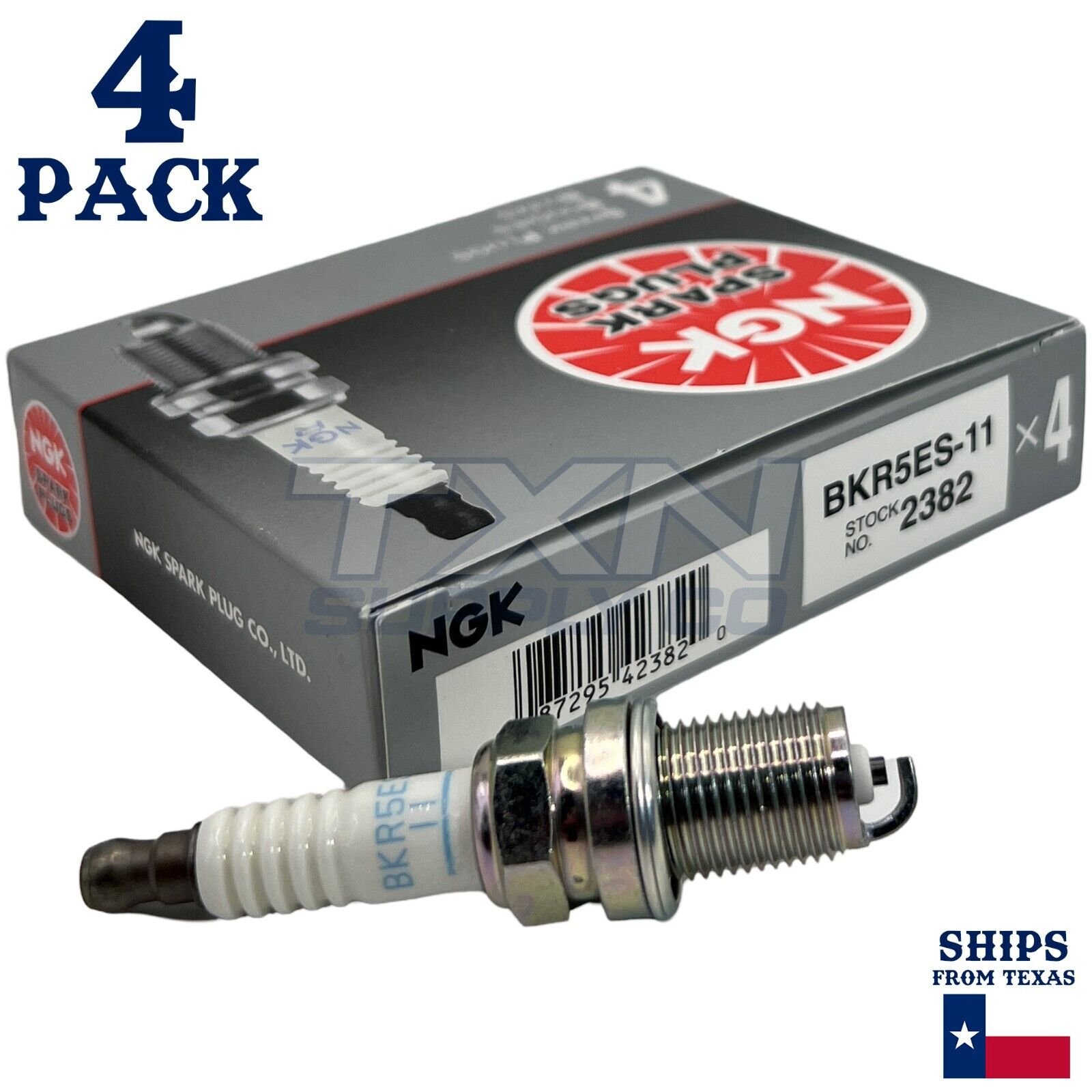 NGK 2382 Spark Plug BKR5ES-11 - 4 Pack - Image 1