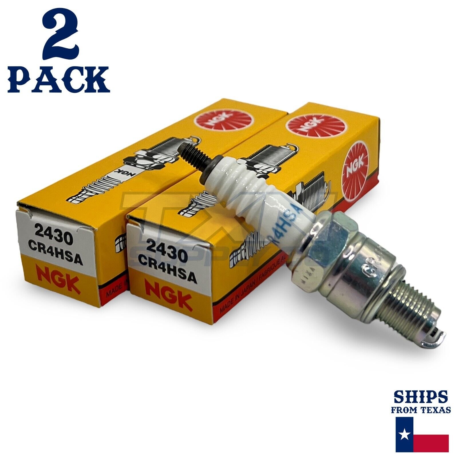 NGK 2430 Standard Spark Plug CR4HSA - 2 Pack - Image 1