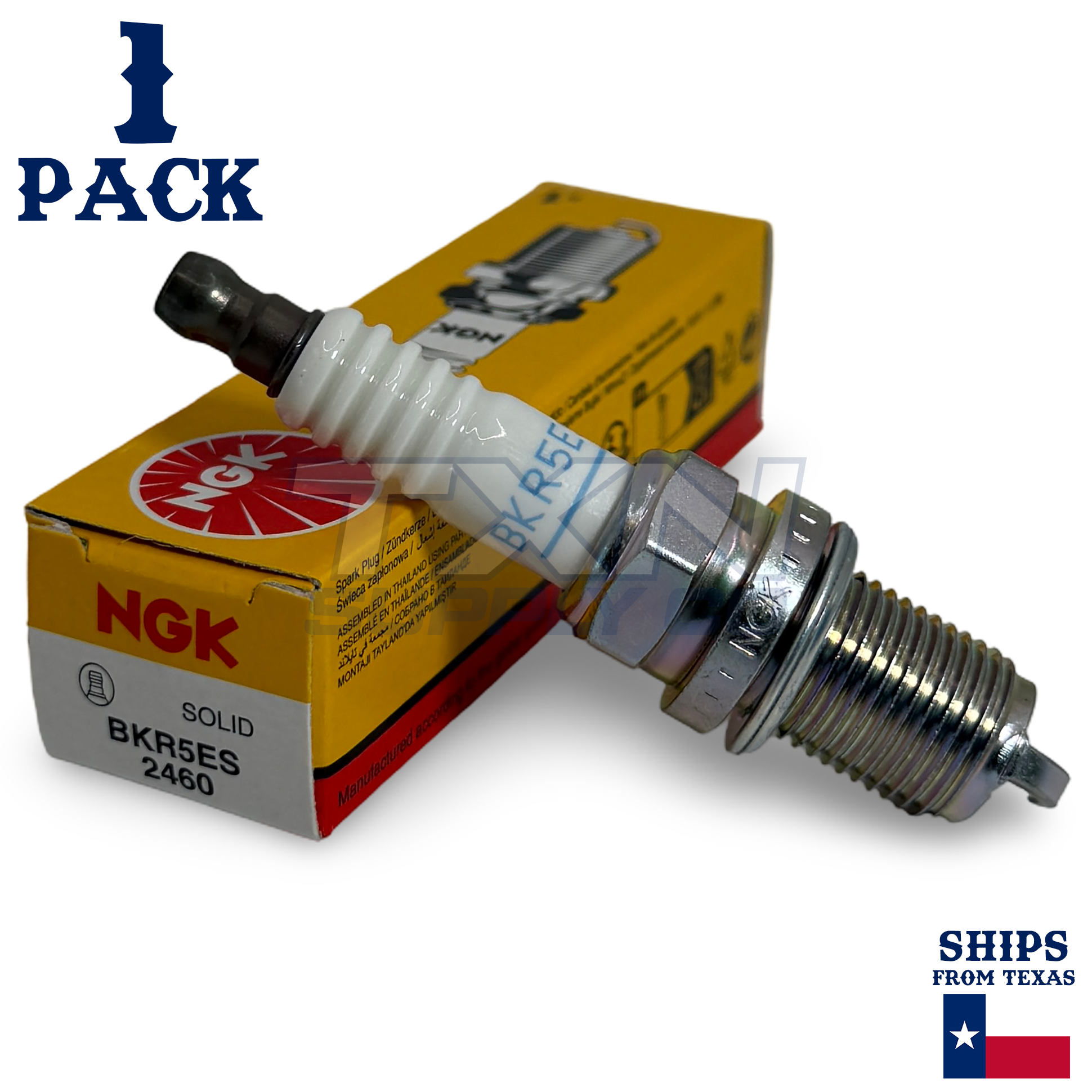 NGK 2460 BKR5ES Spark Plugs 1 Pack - Image 1