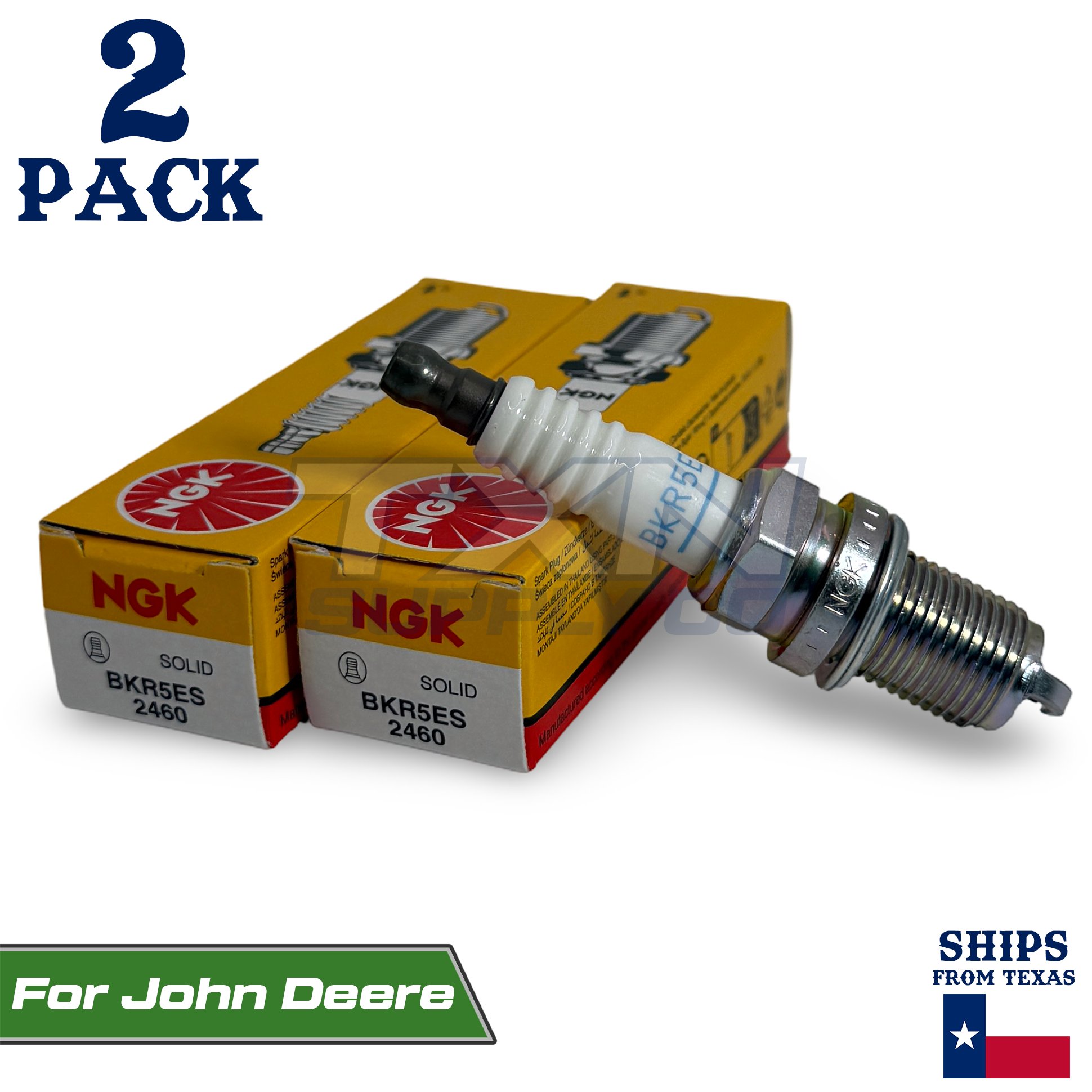 2 Pack NGK Spark Plug - For 2007-2010 John Deere Lawn Tractor X110 M78543 - Image 1