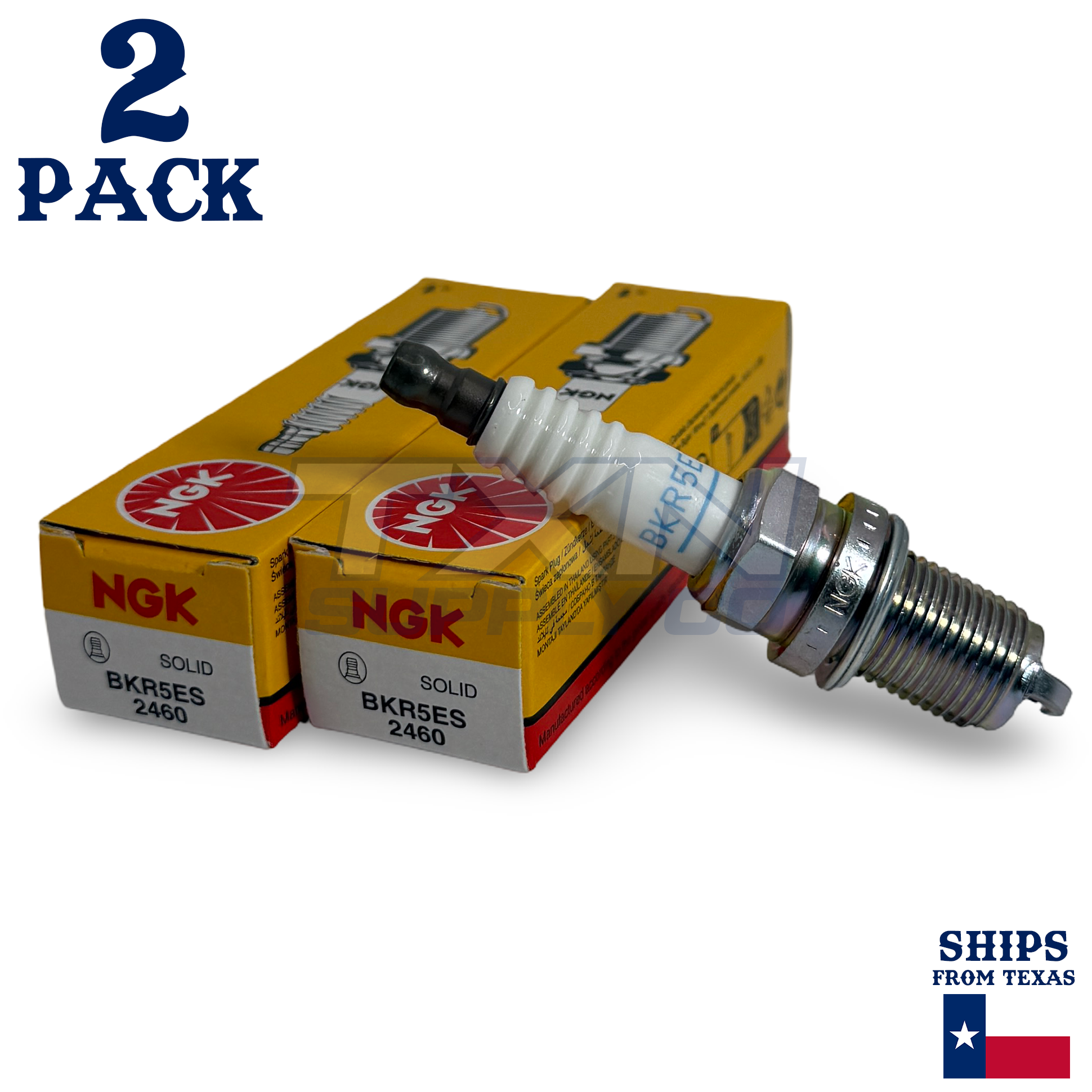 NGK 2460 BKR5ES Spark Plugs 2 Pack - Image 1
