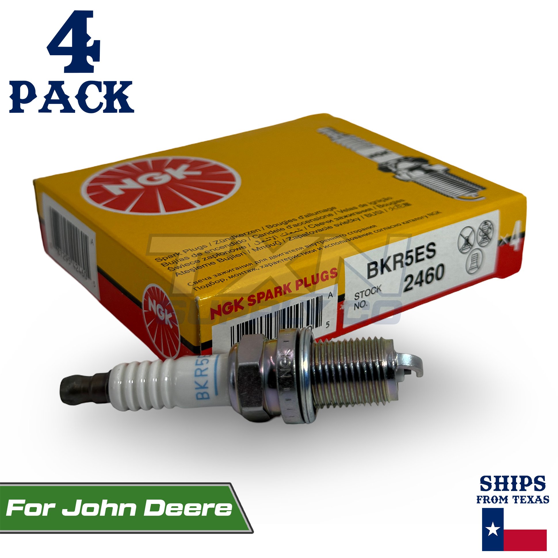 4 Pack NGK Spark Plug - For 2008-2010 John Deere Lawn Tractor LA115 M78543 - Image 1
