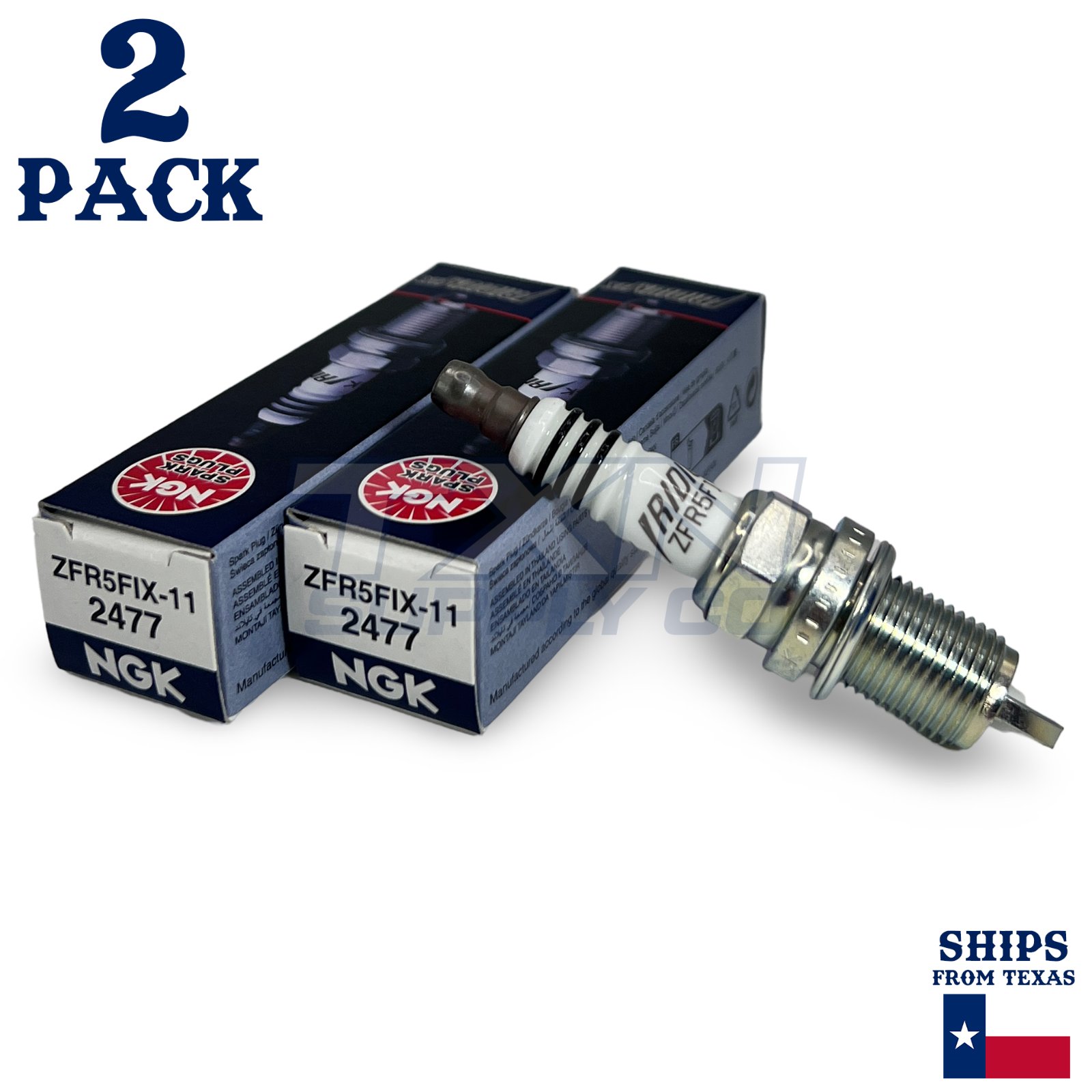 2 Pack NGK Iridium IX 2477 Spark Plugs ZFR5FIX-11 - Image 1