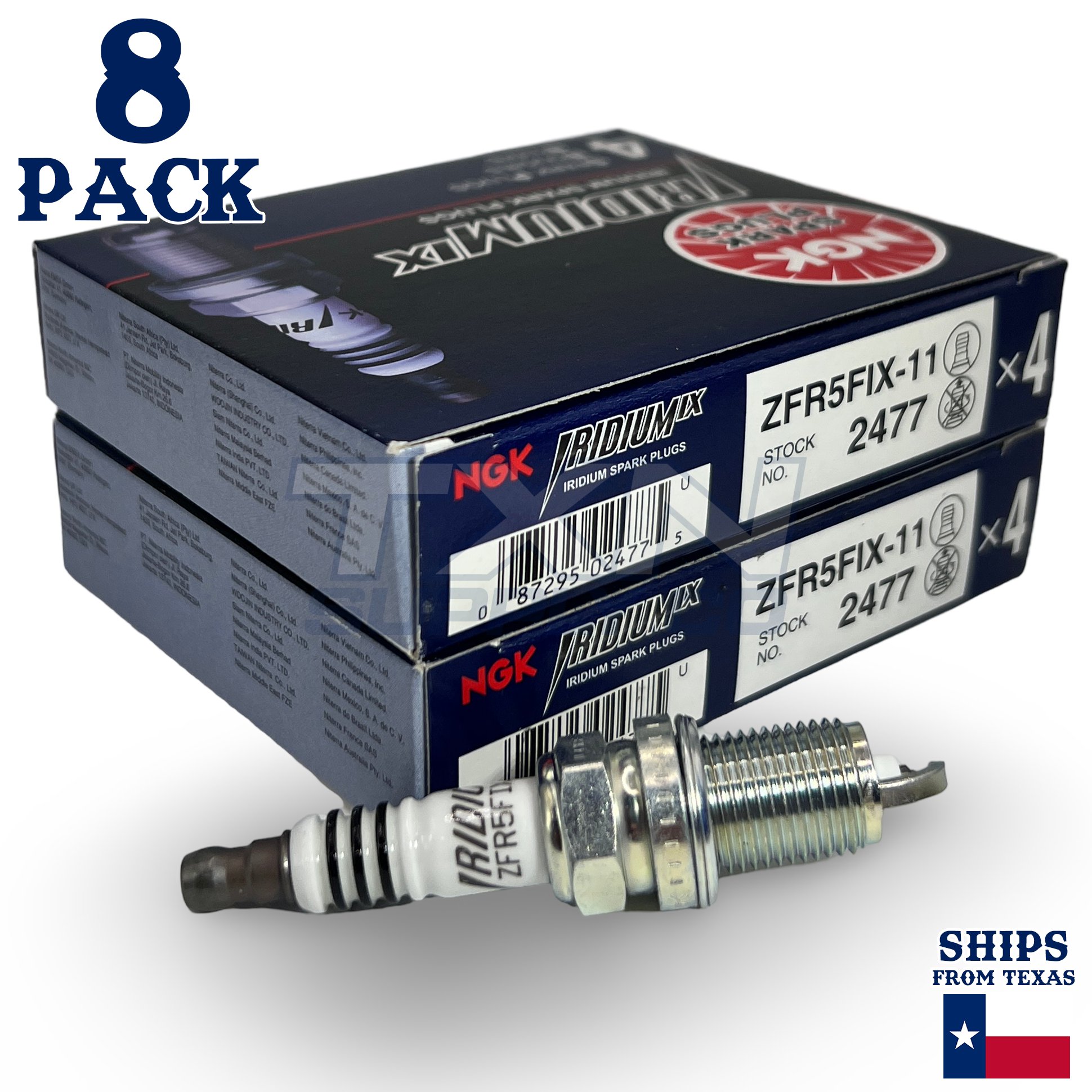 8 Pack NGK Iridium IX 2477 Spark Plugs ZFR5FIX-11