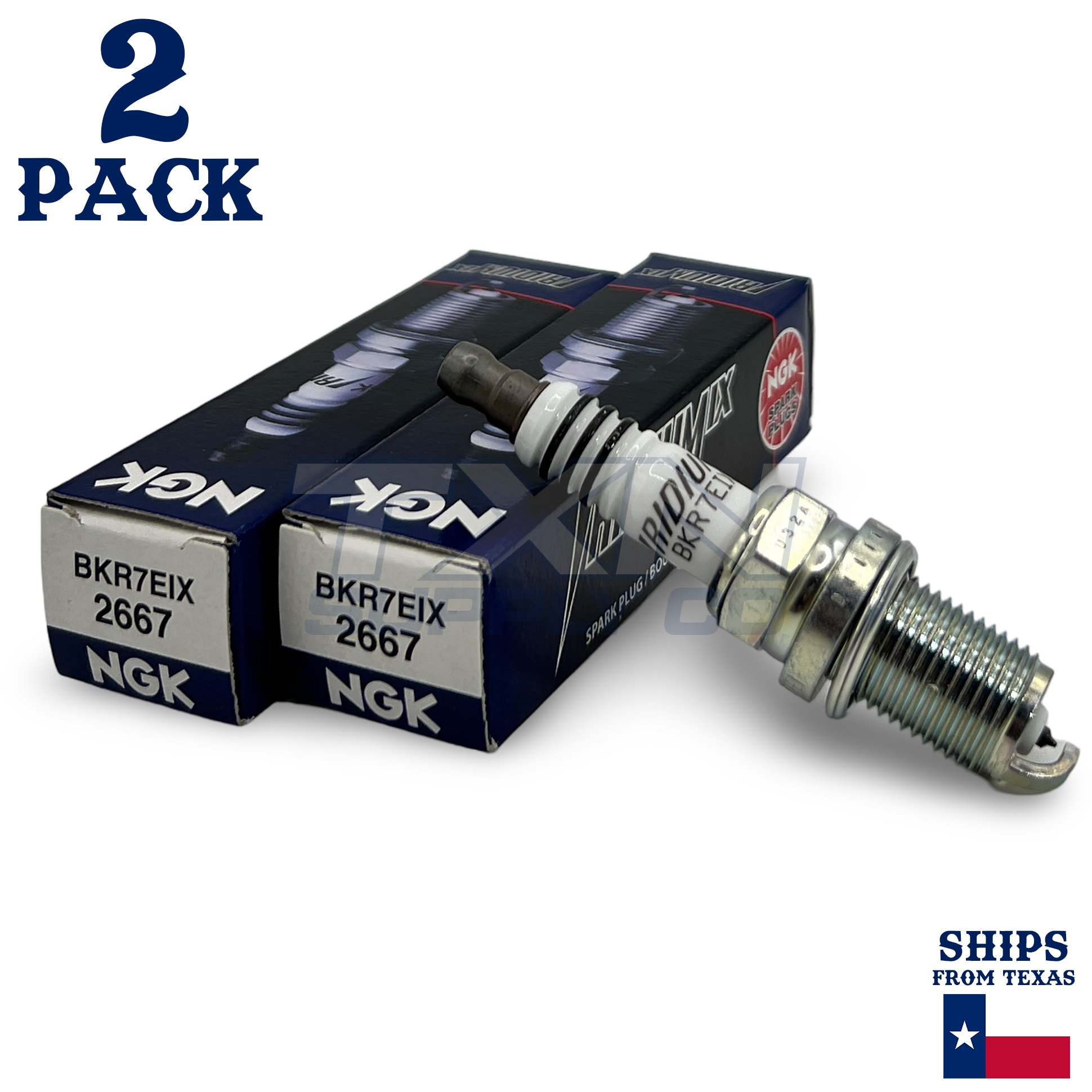 NGK 2667 Iridium IX Spark Plug BKR7EIX - 2 Pack - Image 1