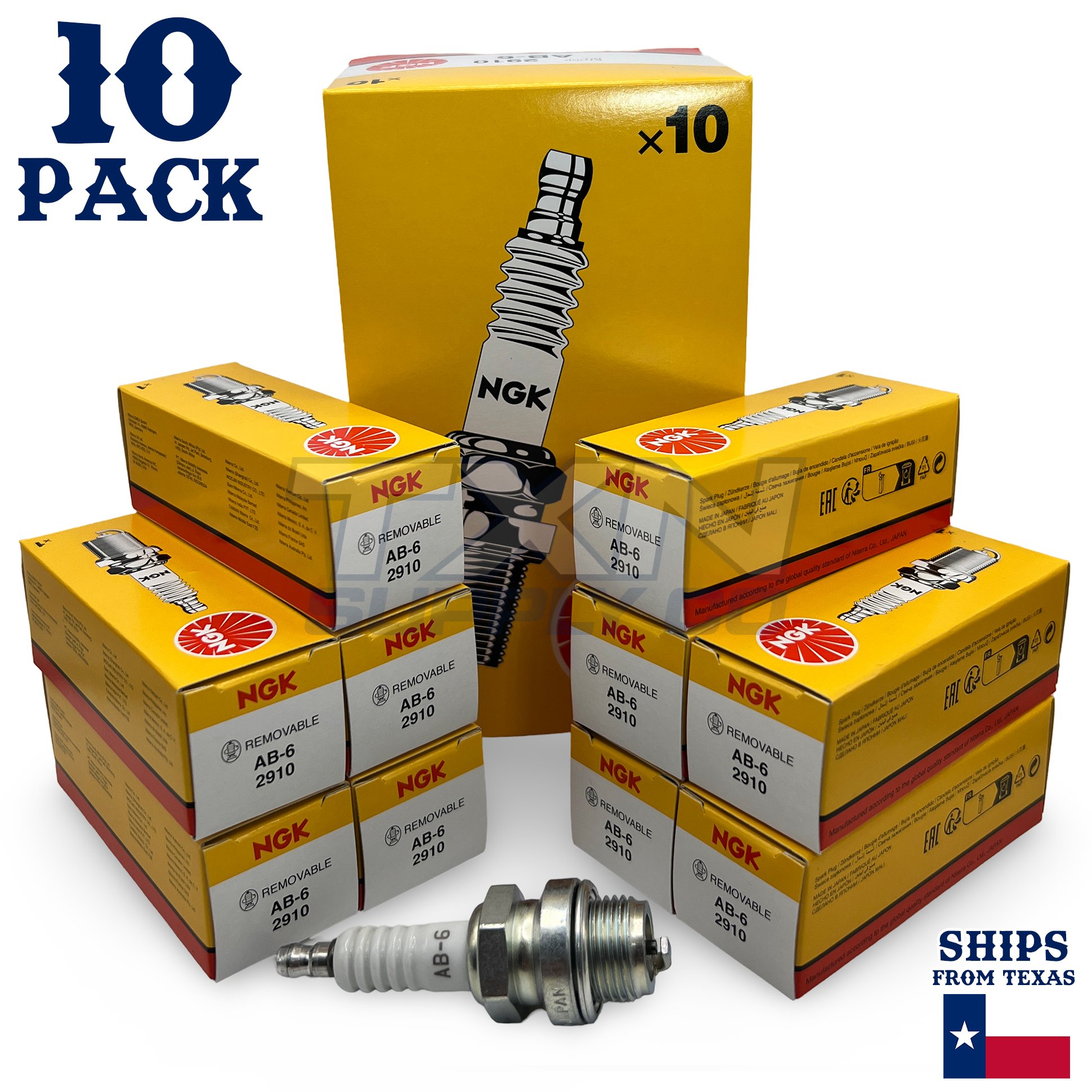 (10-Pack) NGK Spark Plugs AB-6 (Stock # 2910) - Image 1