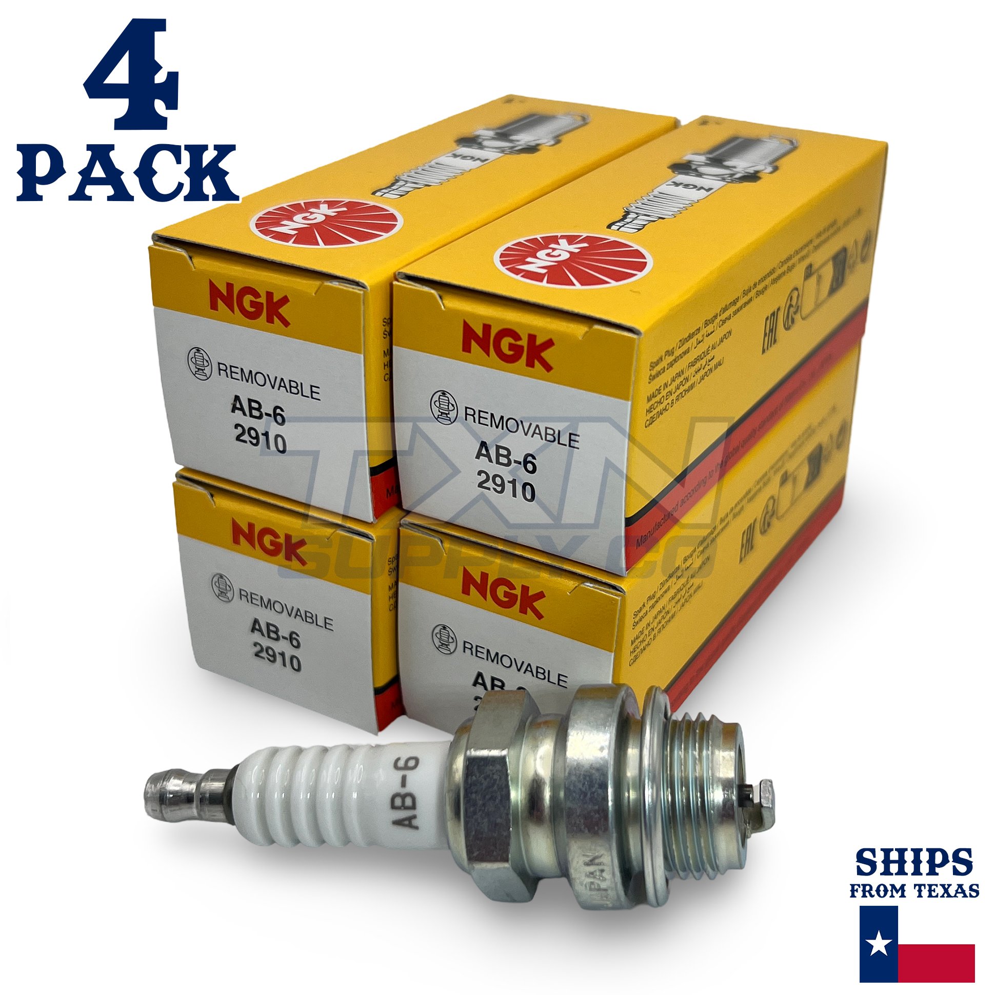 NGK Standard Spark Plugs - Stock #2910 - AB-6 AB6 - Screw Tip - 2 Pack - Image 1