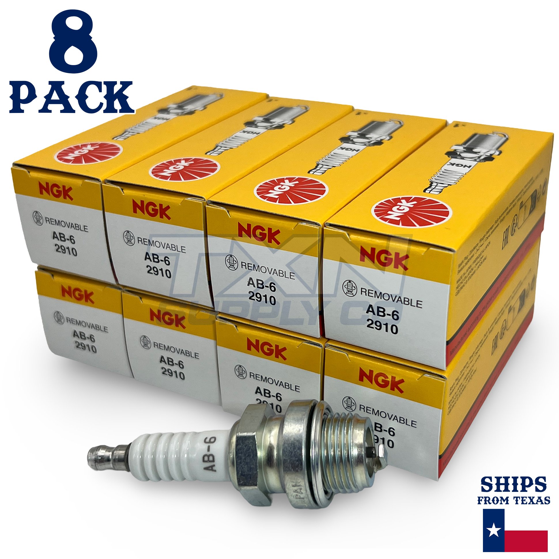 NGK Standard Spark Plugs - Stock #2910 - AB-6 AB6 - Screw Tip - 2 Pack