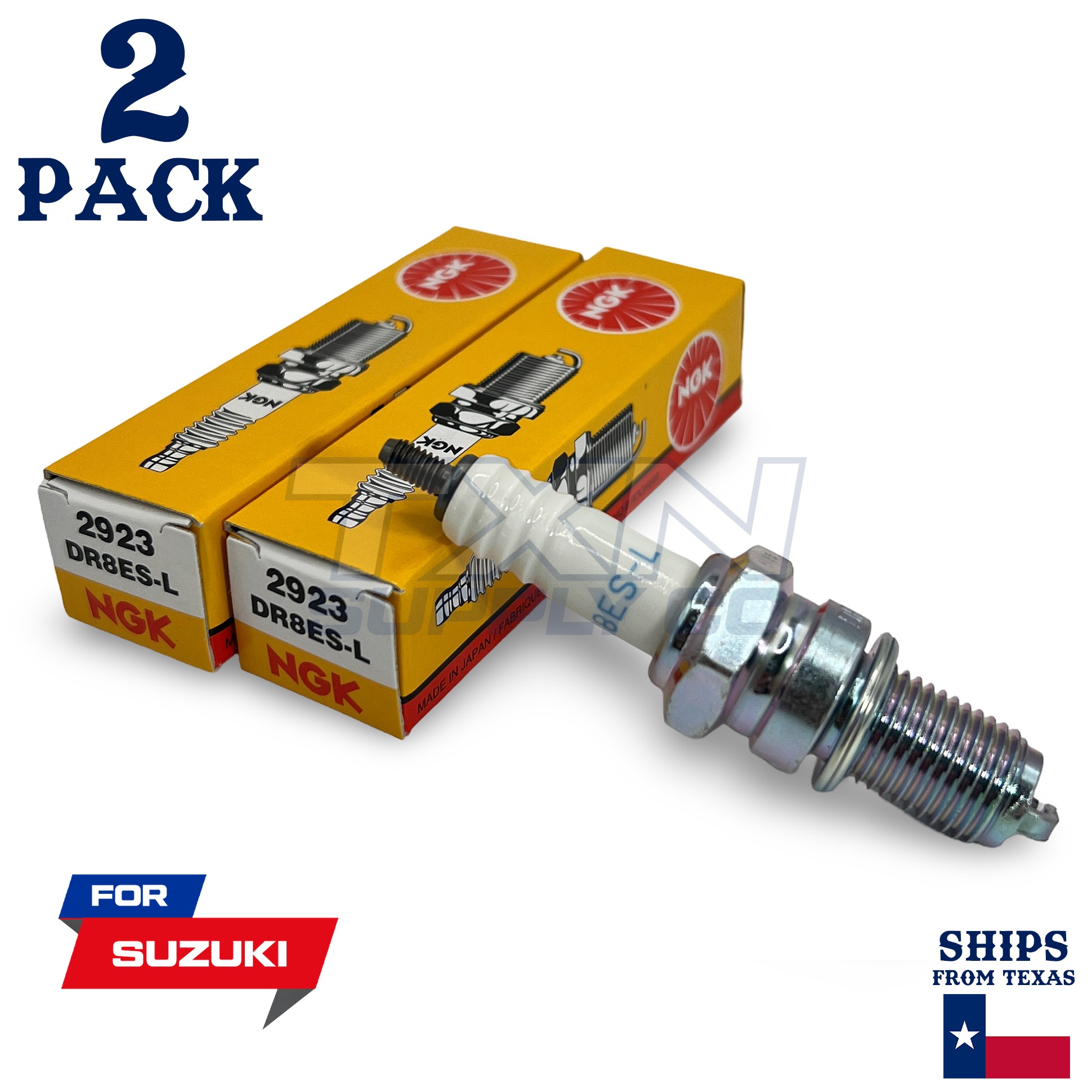 2 NGK Spark Plug - For DR 125 SJ Suzuki Motorcycle - Image 1