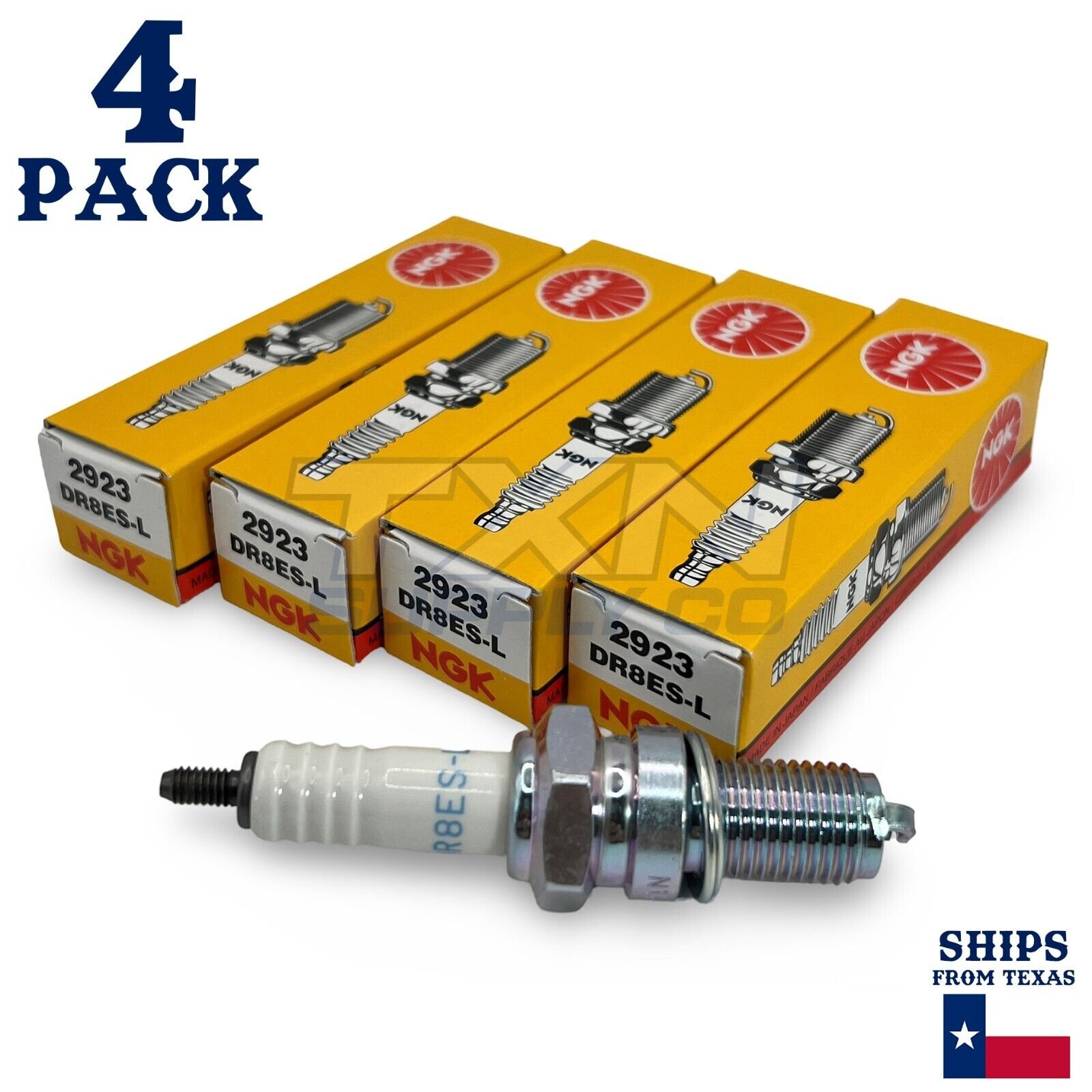 NGK (2923) DR8ES-L Standard Spark Plug - Set of 4 - Image 1