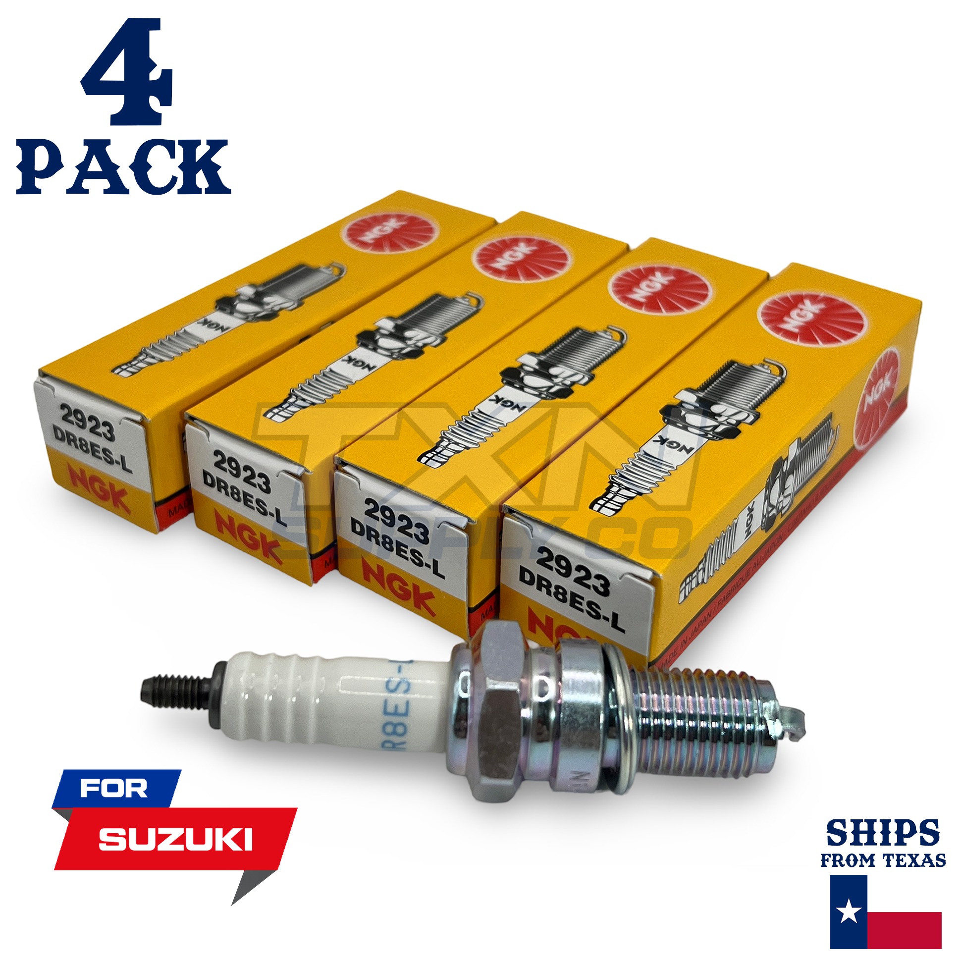 4 NGK Spark Plug - For GSX 750 T Suzuki Motorcycle - Image 1