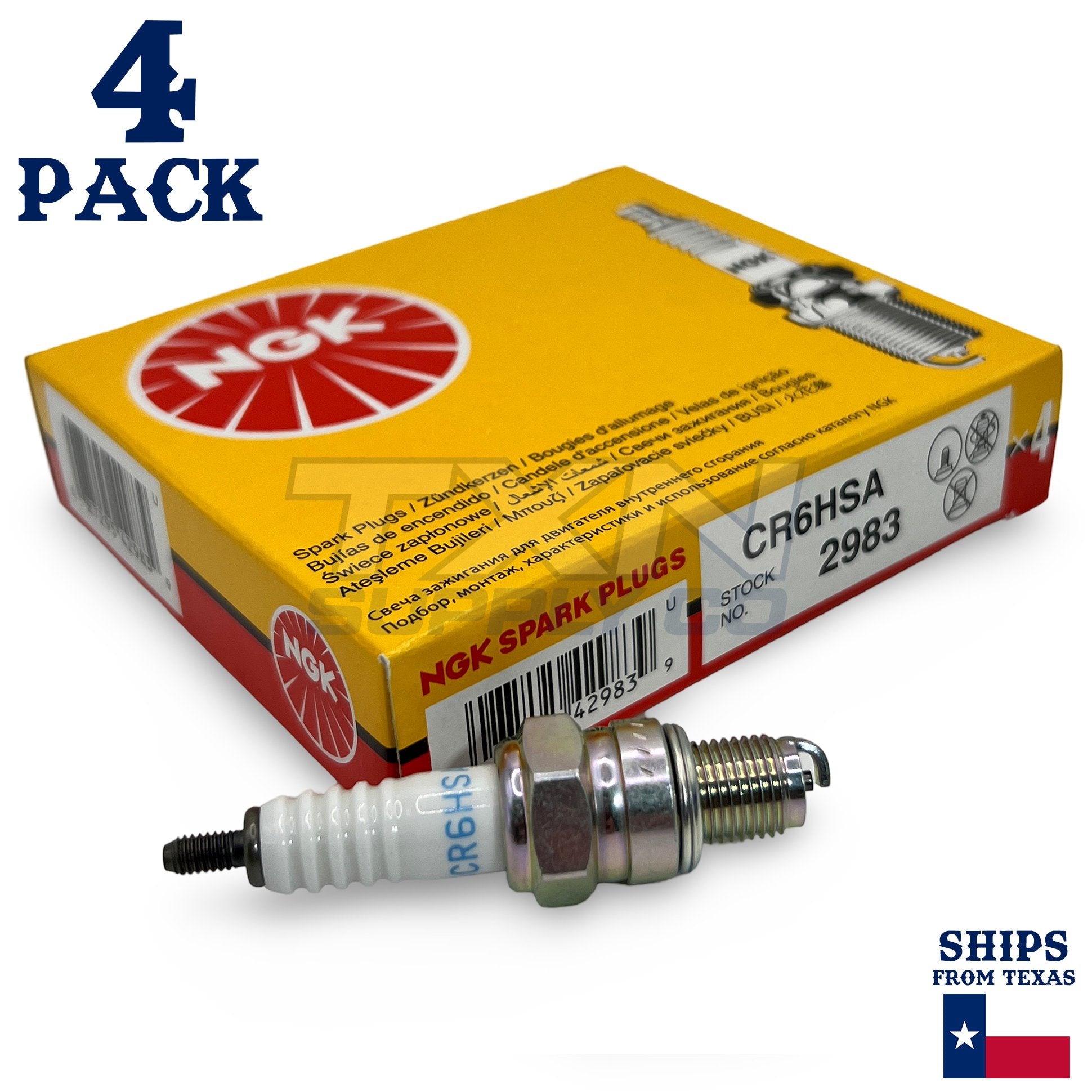 NGK 2983 Spark Plugs CR6HSA Spark Plug - 4 Pack - Image 1