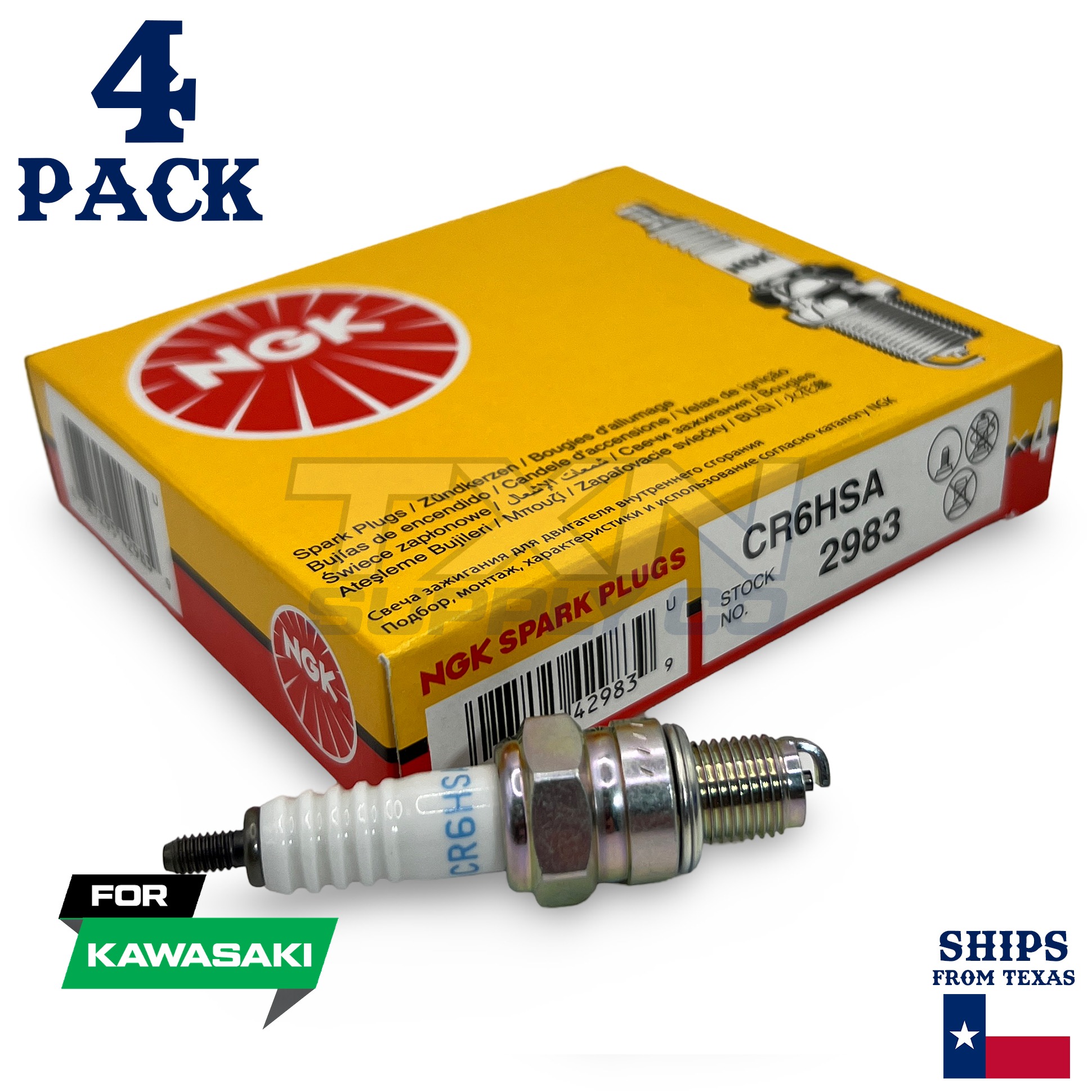 4 Pack NGK Spark Plug - For KLX 140L Monster Energy (LX110A) Kawasaki Motorcycle - Image 1