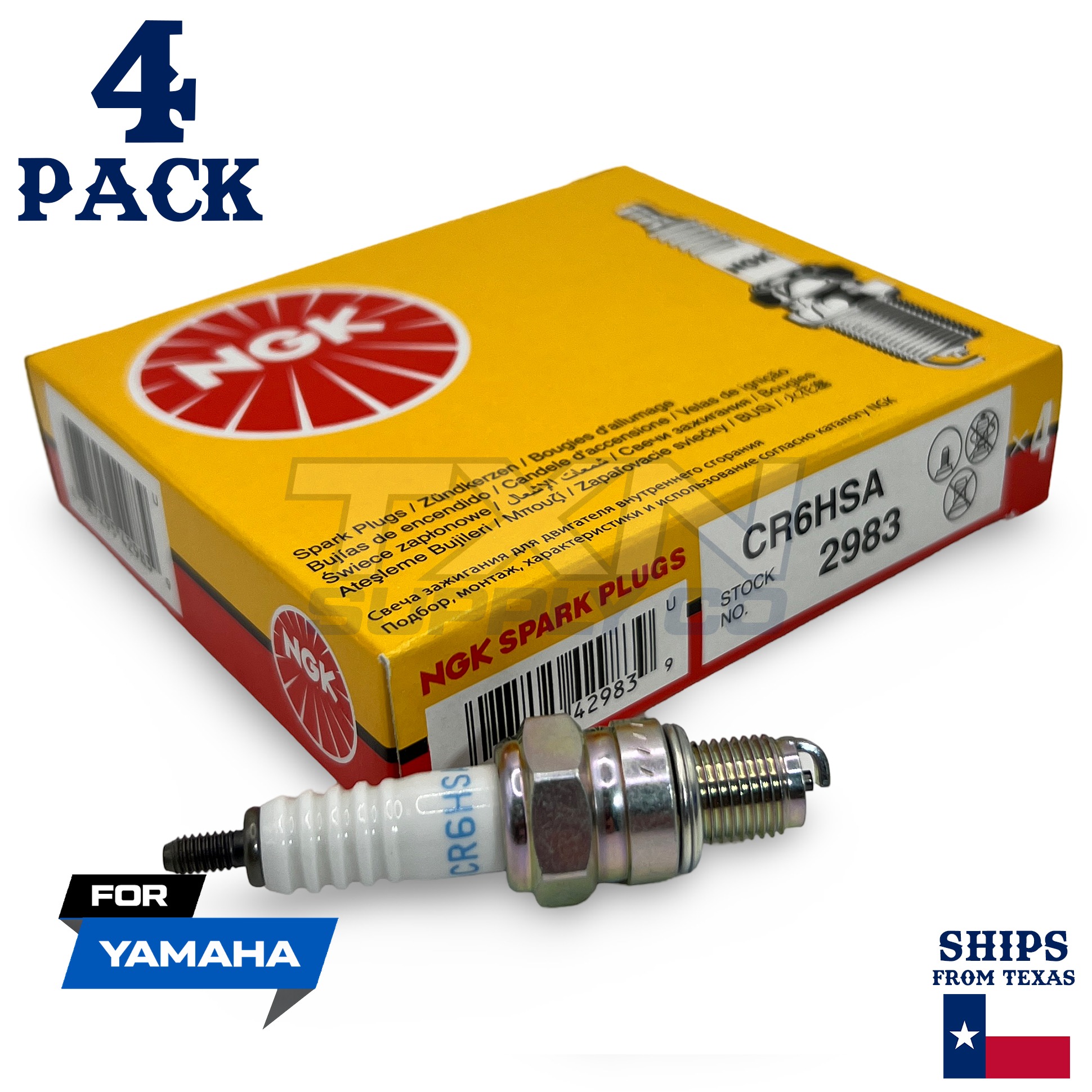 4 NGK Spark Plug - For XV 250 Yamaha Motorcycle - Image 1