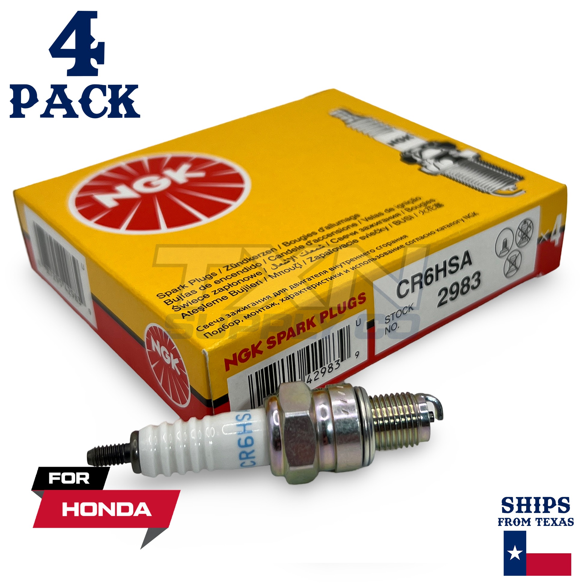 4 NGK Spark Plug - For 1985-2016 CMX 250 C Rebel Honda Motorcycle - Image 1