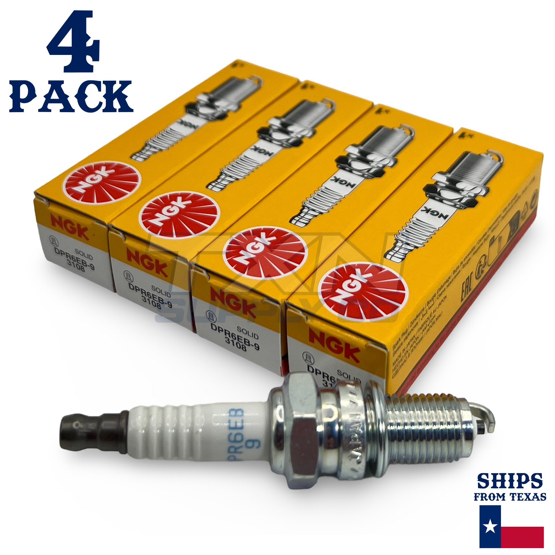 NGK 3108 Spark Plug DPR6EB-9 - 4 Pack - Image 1