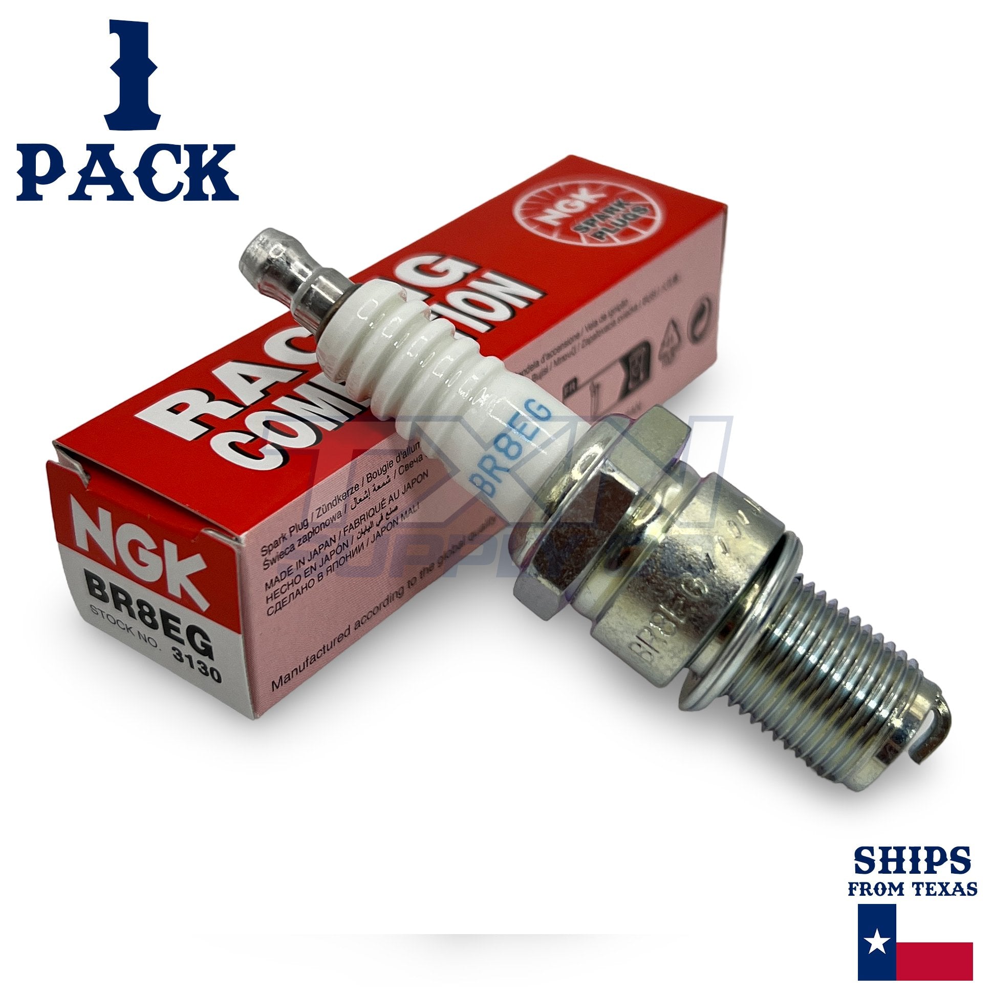 NGK 3130 Standard Spark Plug - BR8EG, 1 Pack - Image 1
