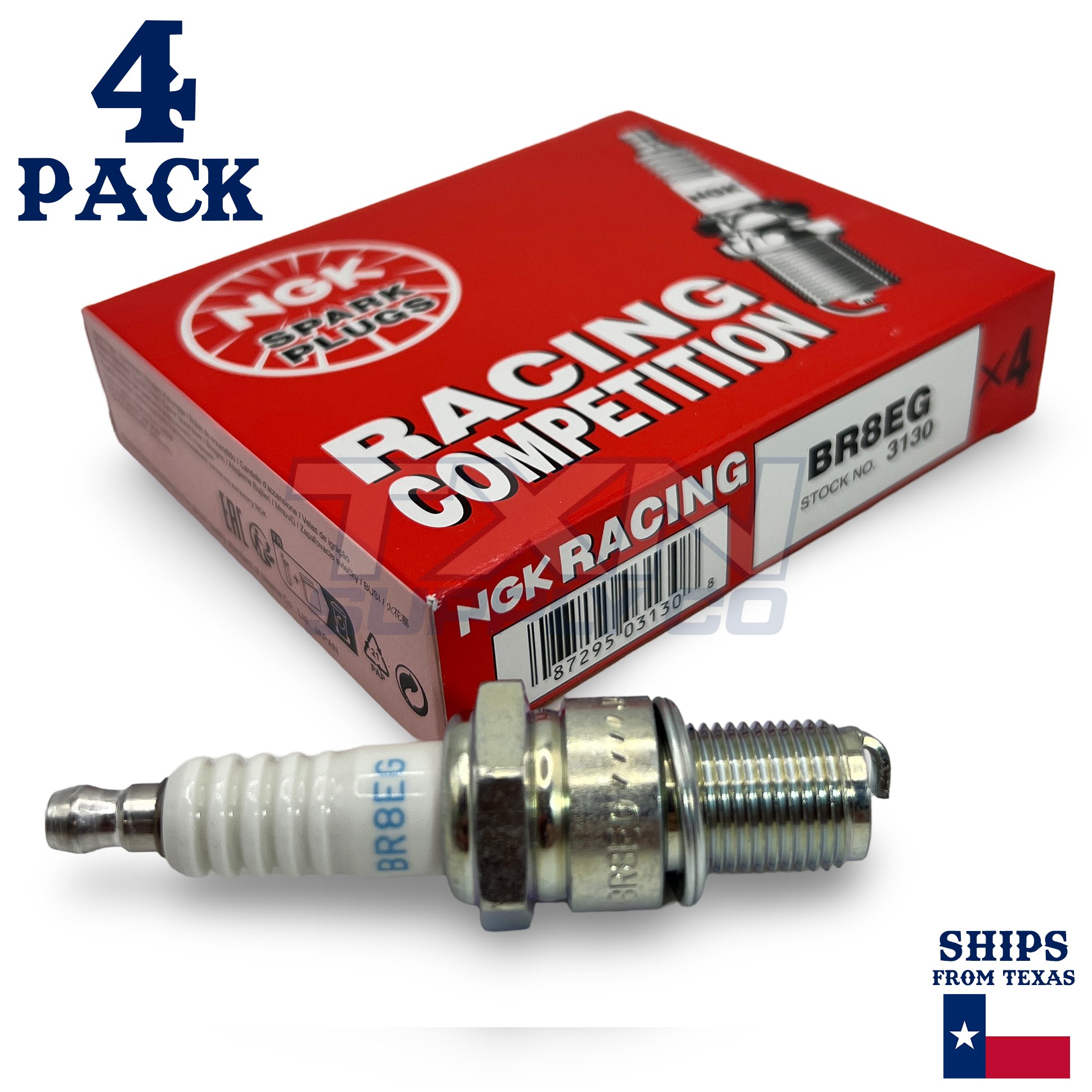 (4-Pack) NGK Spark Plugs BR8EG (Stock # 3130) - Image 2