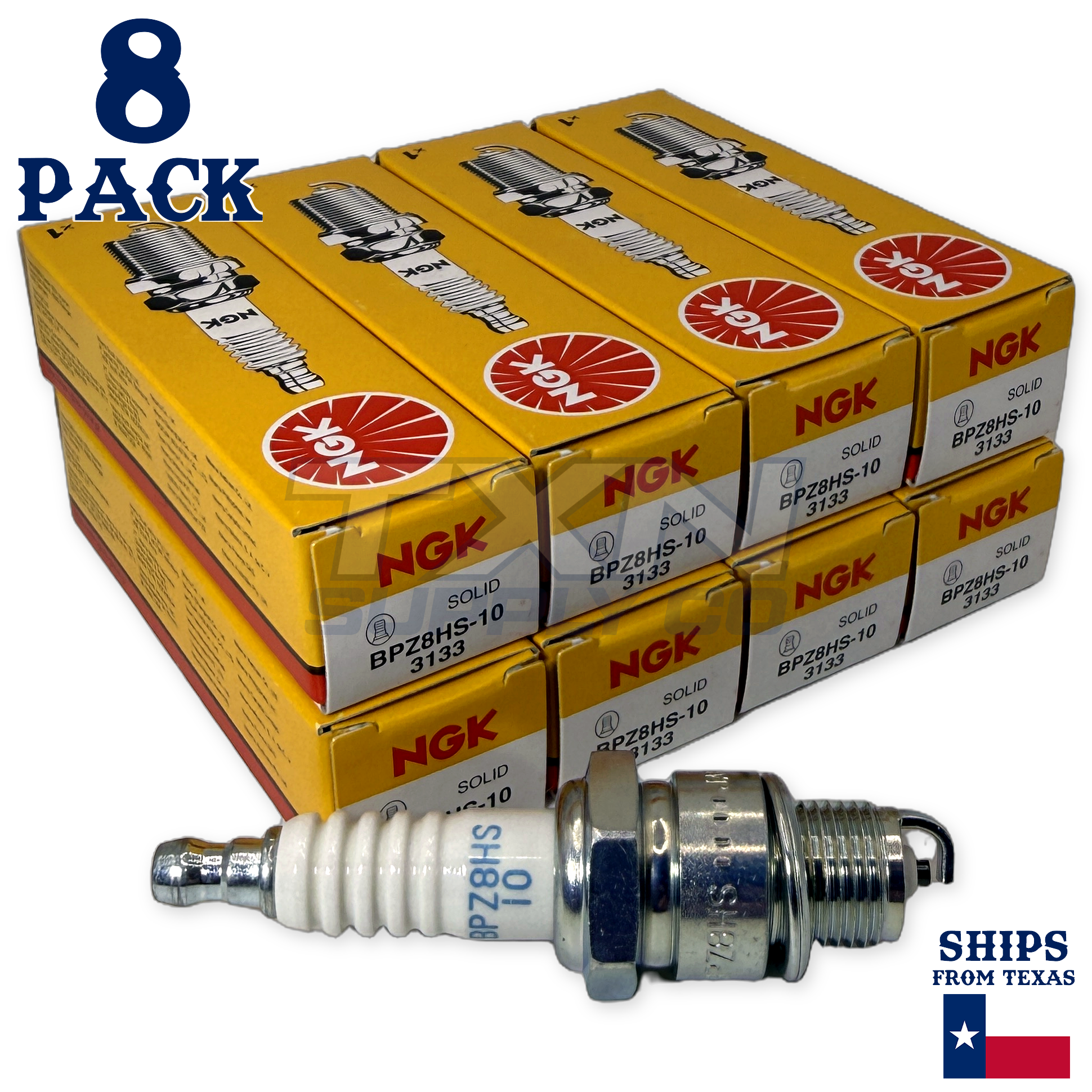 NGK 3133 BPZ8HS-10 Spark Plugs 8 Pack