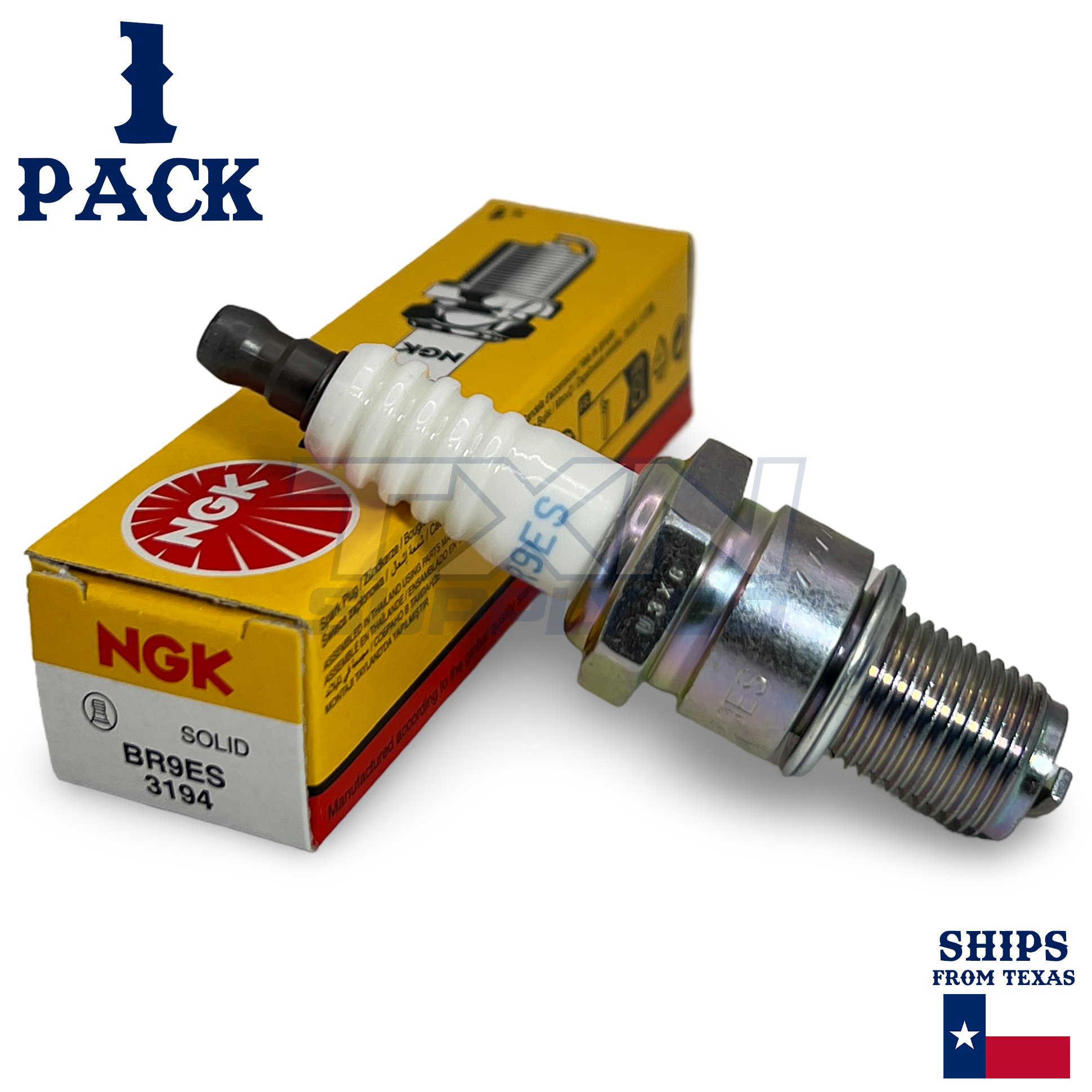 1 Pack NGK 3194 Spark Plugs BR9ES SOLID - Image 1