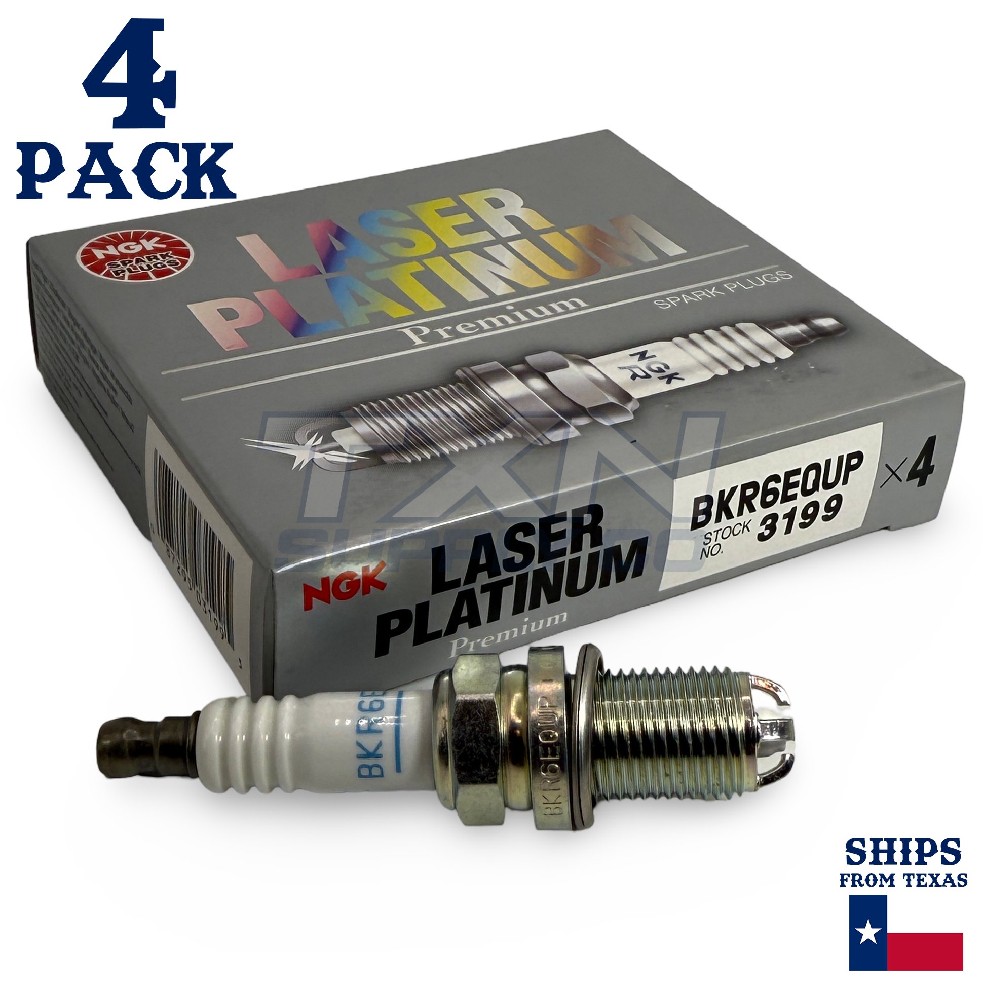 4 Pack NGK V-Power 3199 Spark Plugs BKR6EQUP
